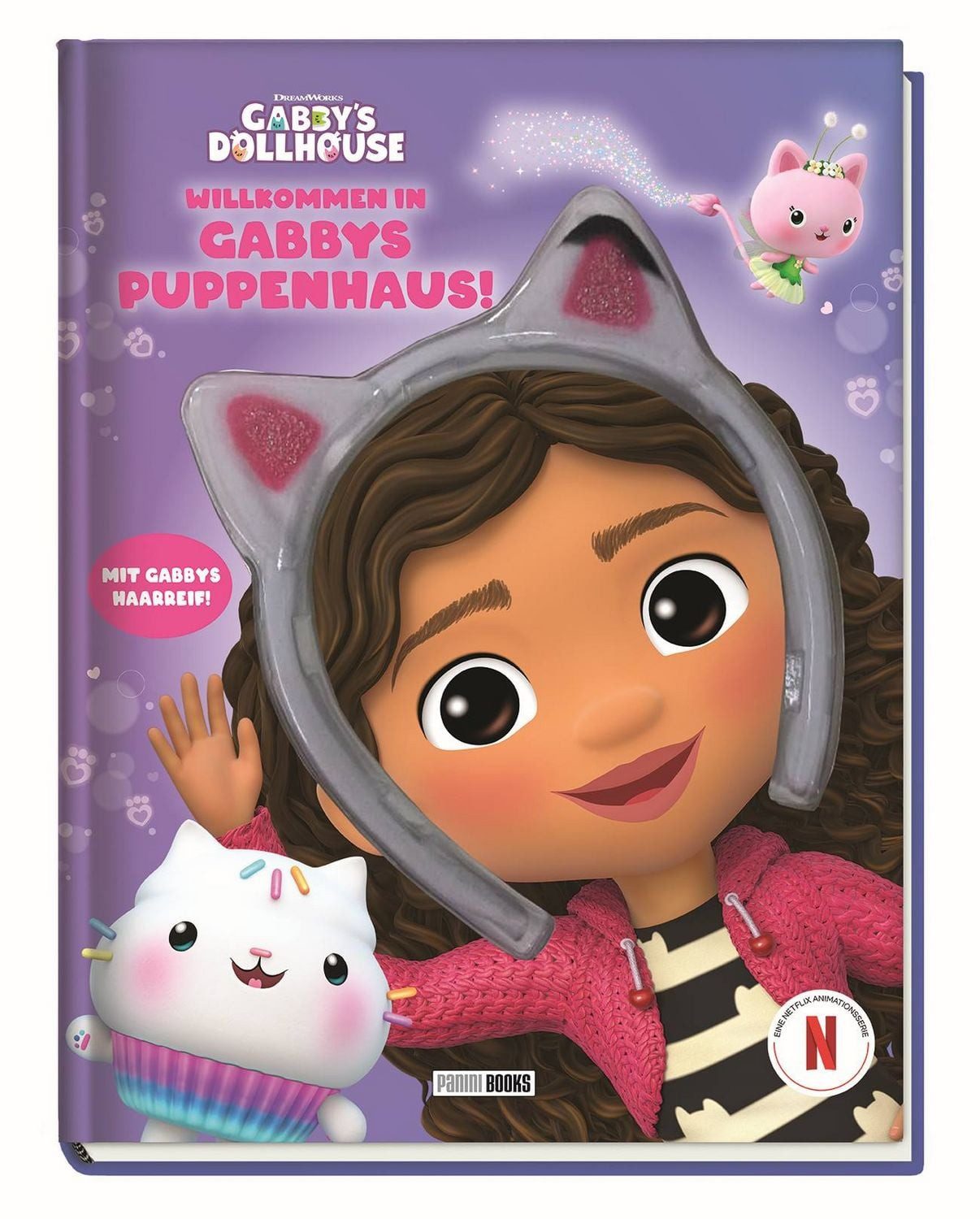 Gabby's Dollhouse: Willkommen in Gabbys Puppenhaus! / Panini, Buch mit Gabbys Haarreif mit Katzenohren als Extra