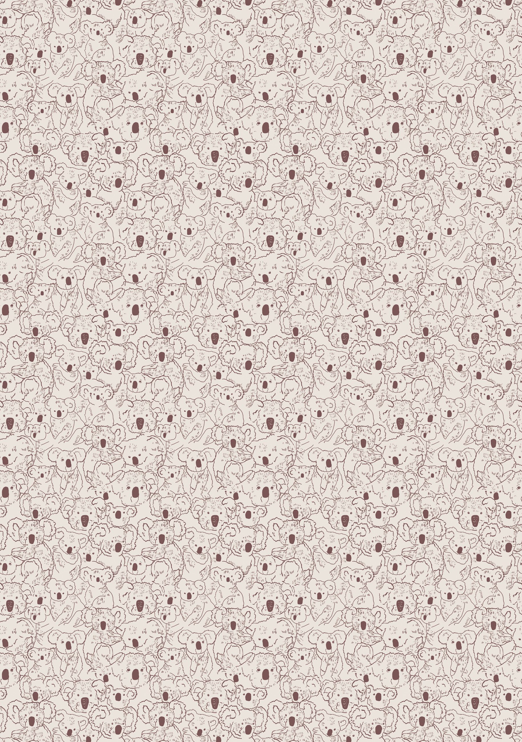 Rasch Fototapete Koala in Hellbraun, Roomblush - RB308, glatt, Comic, grafisch, gemustert, einfarbig, (1 St), Koala