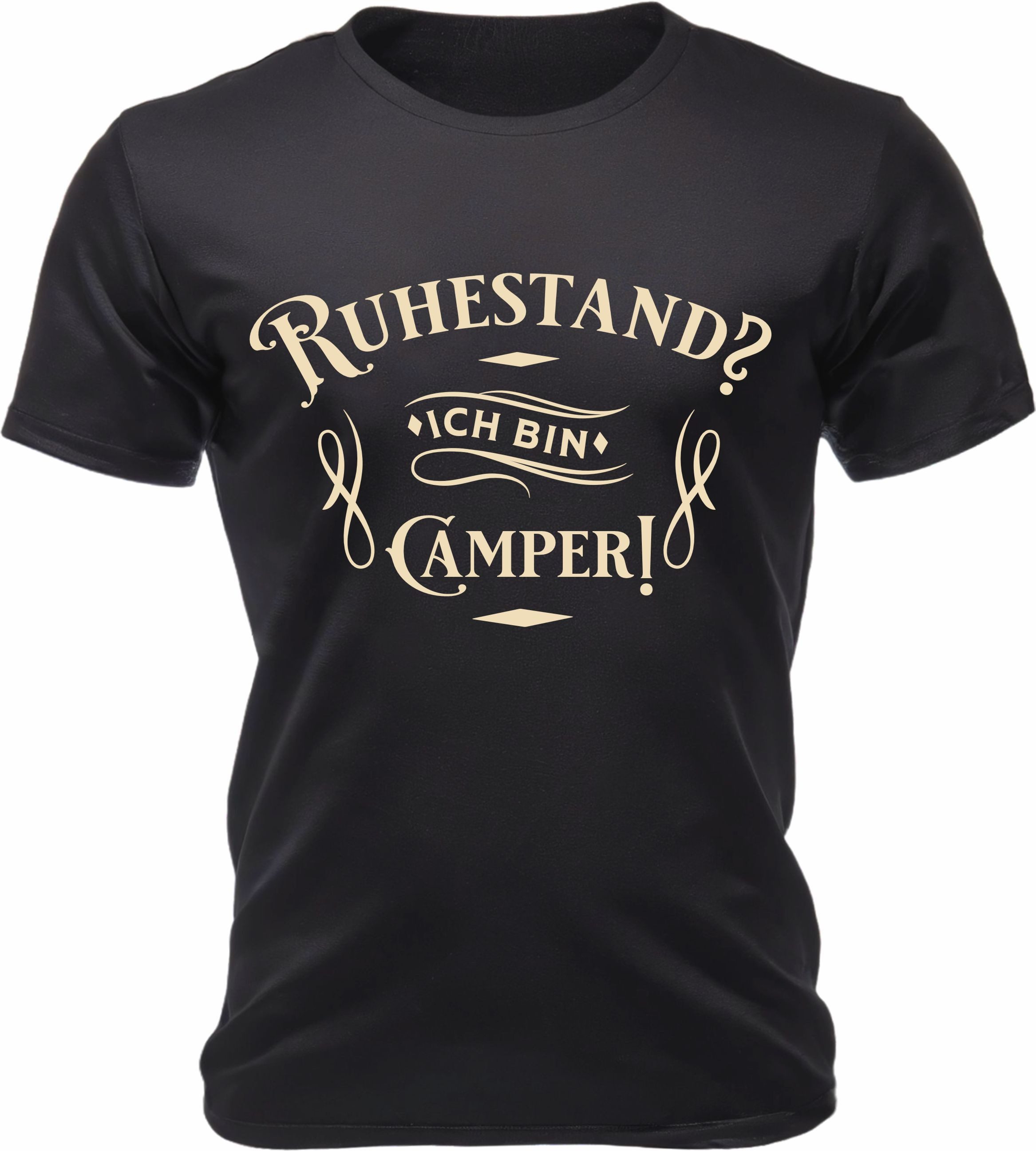 RAHMENLOS® T-Shirt für den Vollblut Camper: Ruhestand? Ich bin Camper!