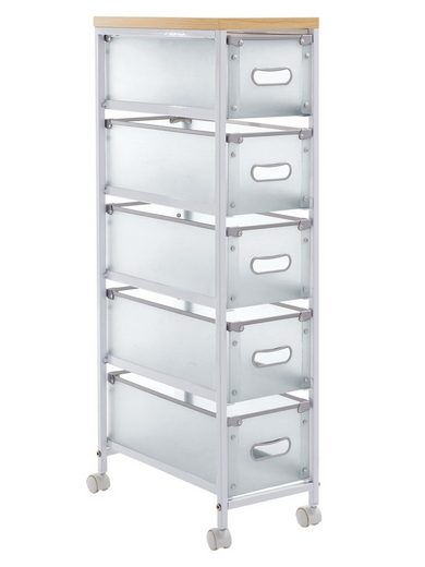 heine home Rollwagen mit transparenten Schubladen, Aus stabilem Metall