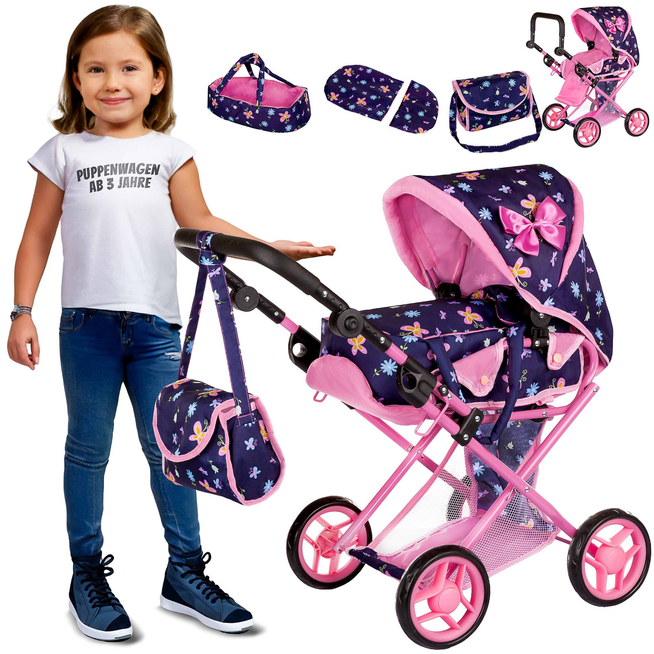 kinderplay Kombi-Puppenwagen Puppenwagen ab 1 2 günstig online kaufen