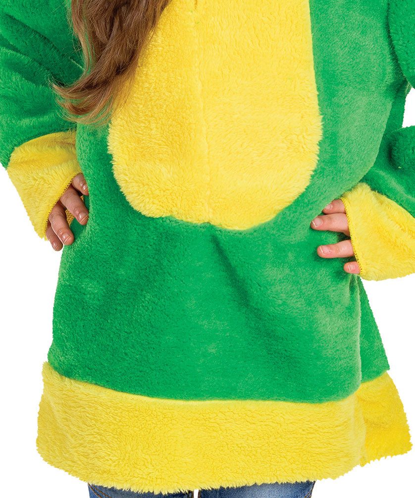 Karneval-Klamotten Kostüm Frosch Kinder Mädchen Kapuzenkleid Plüsch, Kinderkostüm Froschkleid Tier Mädchenkostüm Karnevalskostüm