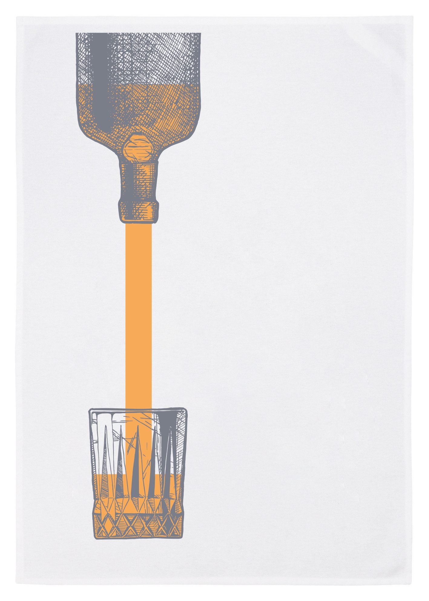 17;30 Hamburg Geschirrtuch Whiskeyflasche mit Glas, (1-tlg)