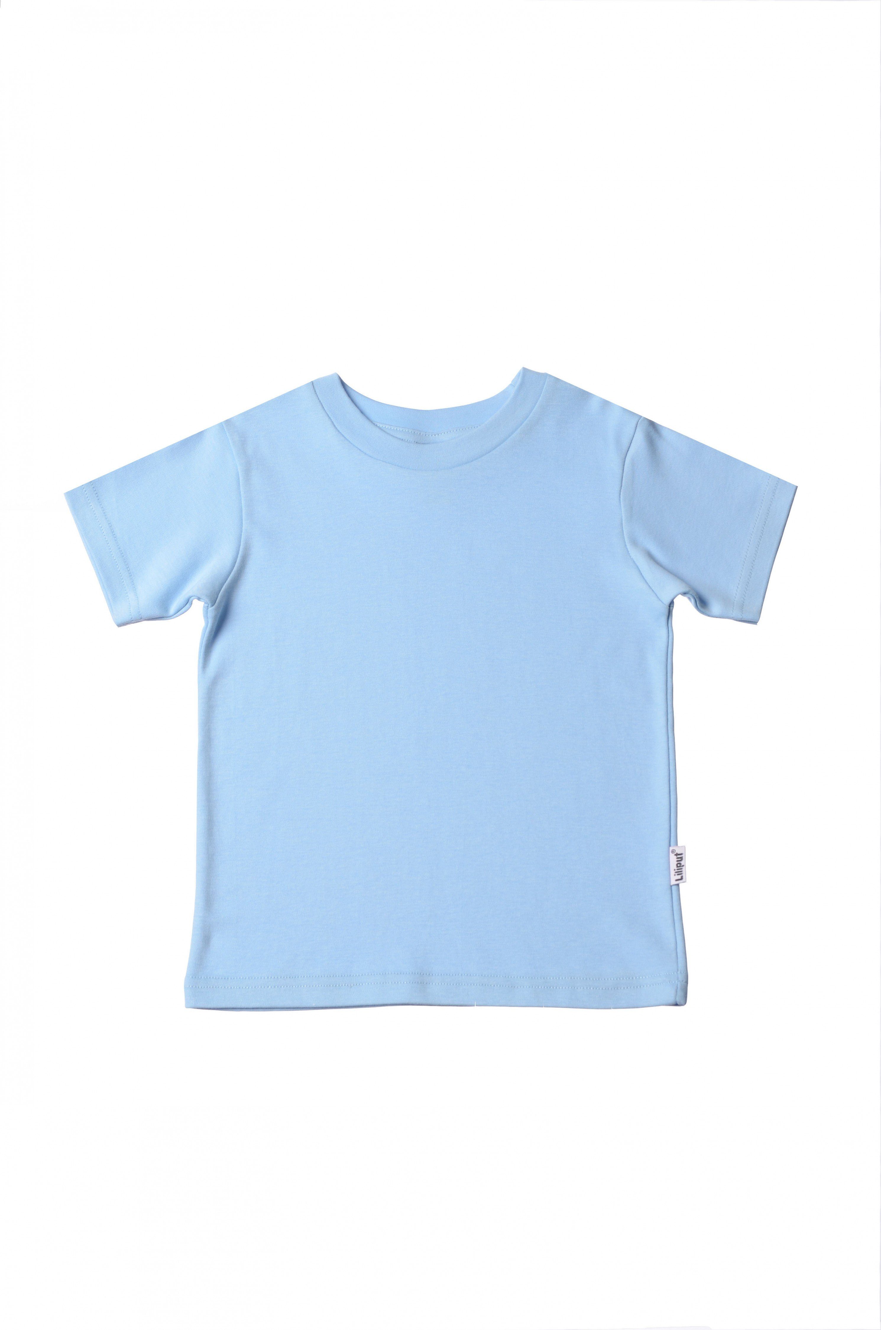 Design niedlichem Liliput in T-Shirt hellblau