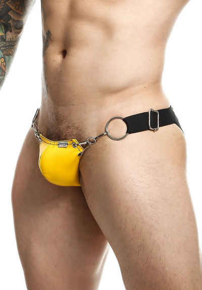 MOB Eroticwear String DNGEON Jockstrap mit Ringen Pofrei - gelb