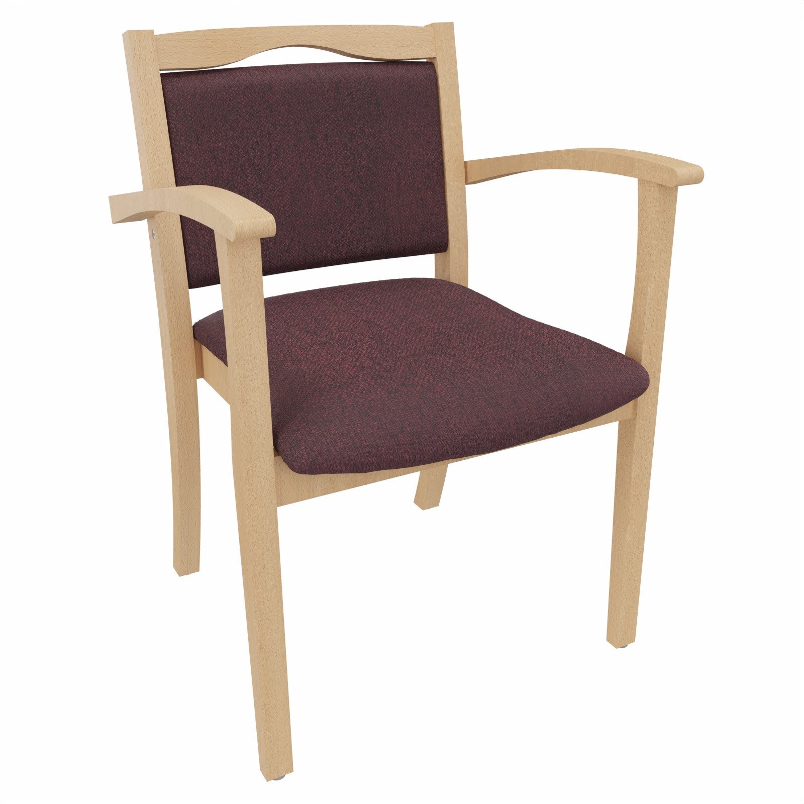 einrichtungsdesign24 Armlehnstuhl 4-Fußstuhl Holzstuhl mit Armlehnen Alexander Seniorenstuhl Esszimmer, Gestell aus Massivholz und stapelbar