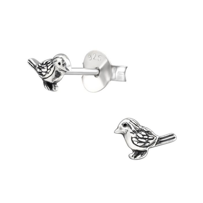 BUNGSA Ohrstecker-Set Ohrstecker Vögelchen aus 925 Silber Damen (1 Paar (2 Stück) 2-tlg) Ohrschmuck Ohrringe