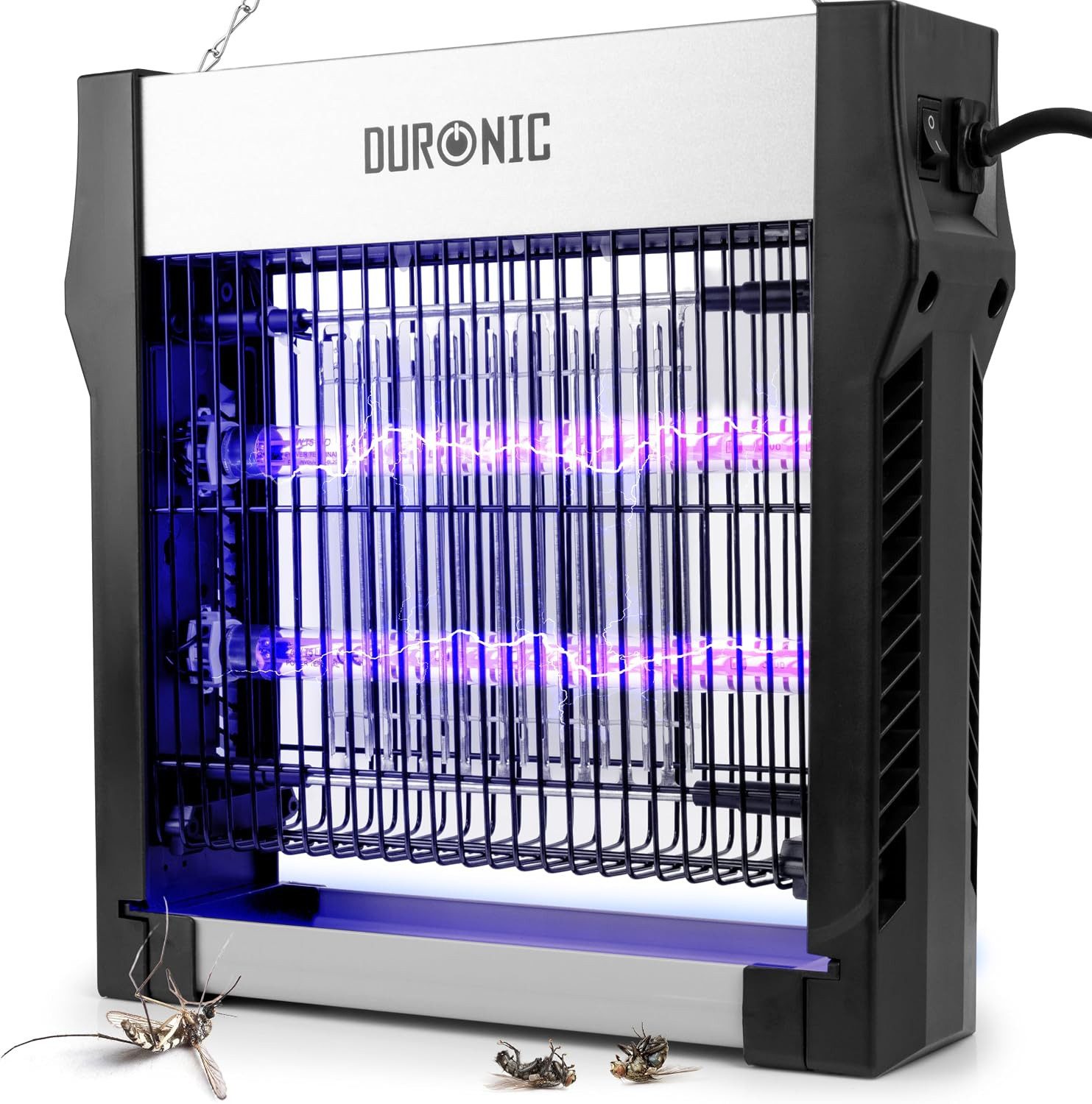 Duronic Insektenvernichter FK2X4 Elektrischer Fliegenfänger, Kleiner UV-Insektenvernichter