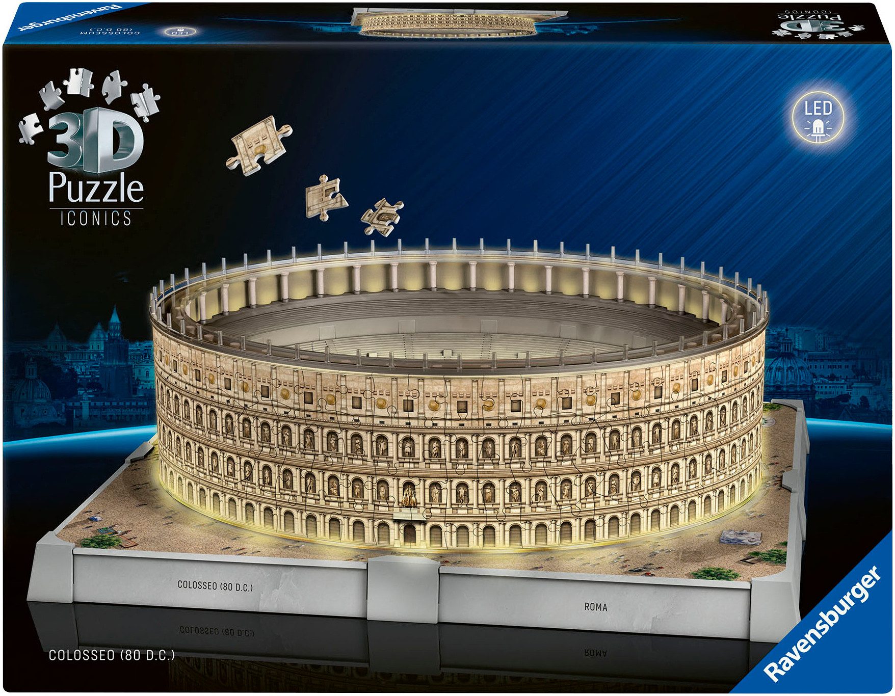 Ravensburger 3D-Puzzle Iconics: Kolosseum Rom - mit Licht, 216 Puzzleteile, günstig online kaufen