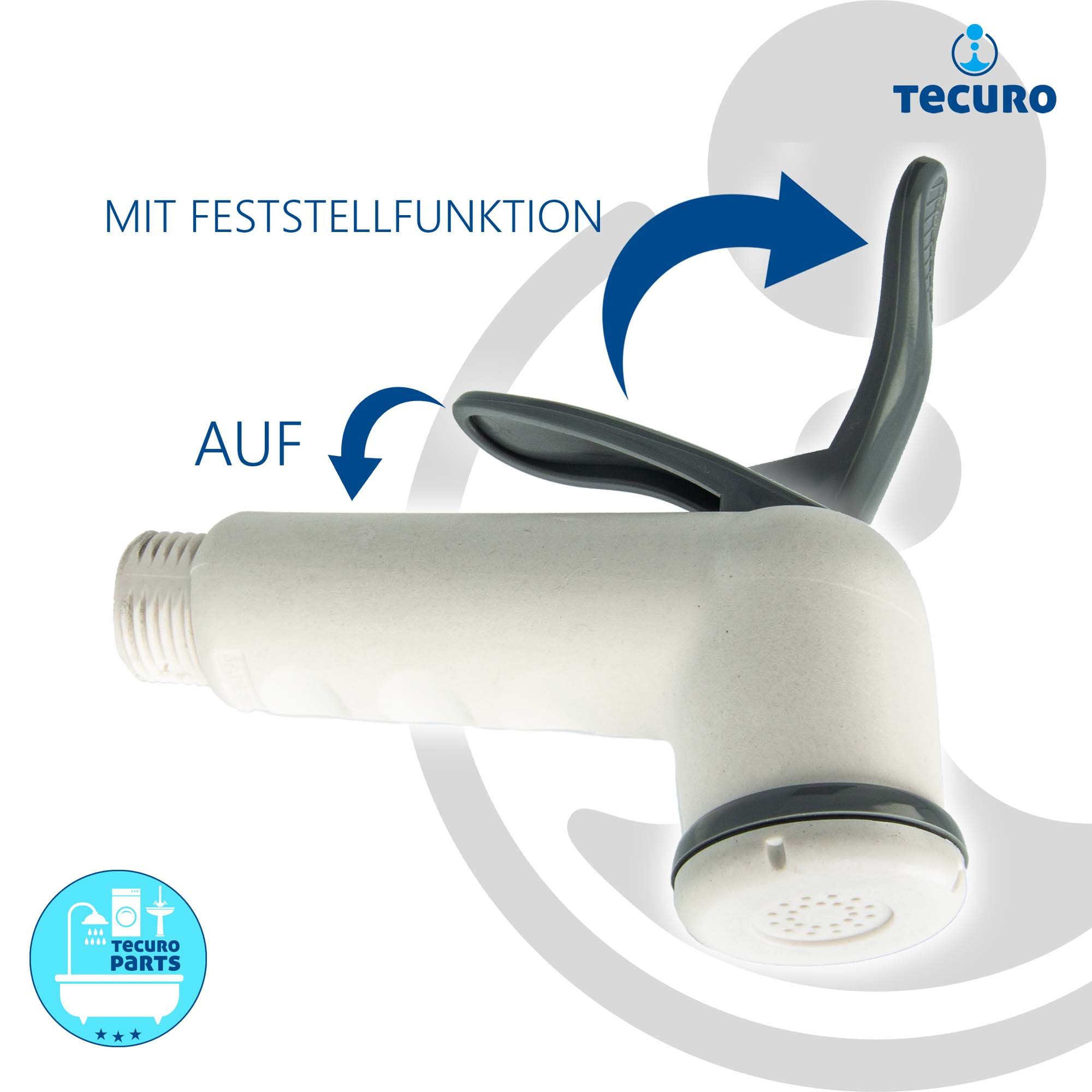 tecuro Bidetarmatur Bidet WC Handbrause SHATTAF, 1-strahlig, 1/2 Zoll Schlauchanschluss