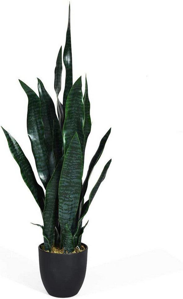 Künstliche Zimmerpflanze Sansevieria Kunstpflanze Dekopflanze, COSTWAY