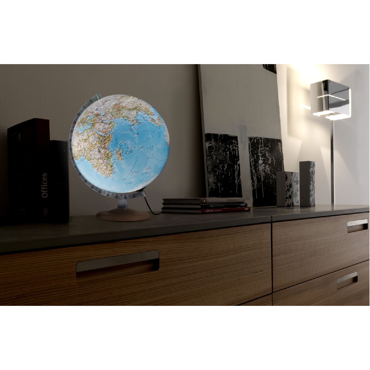 Räthgloben Globus National Geographic Silver / Gold Leuchtglobus 30 cm