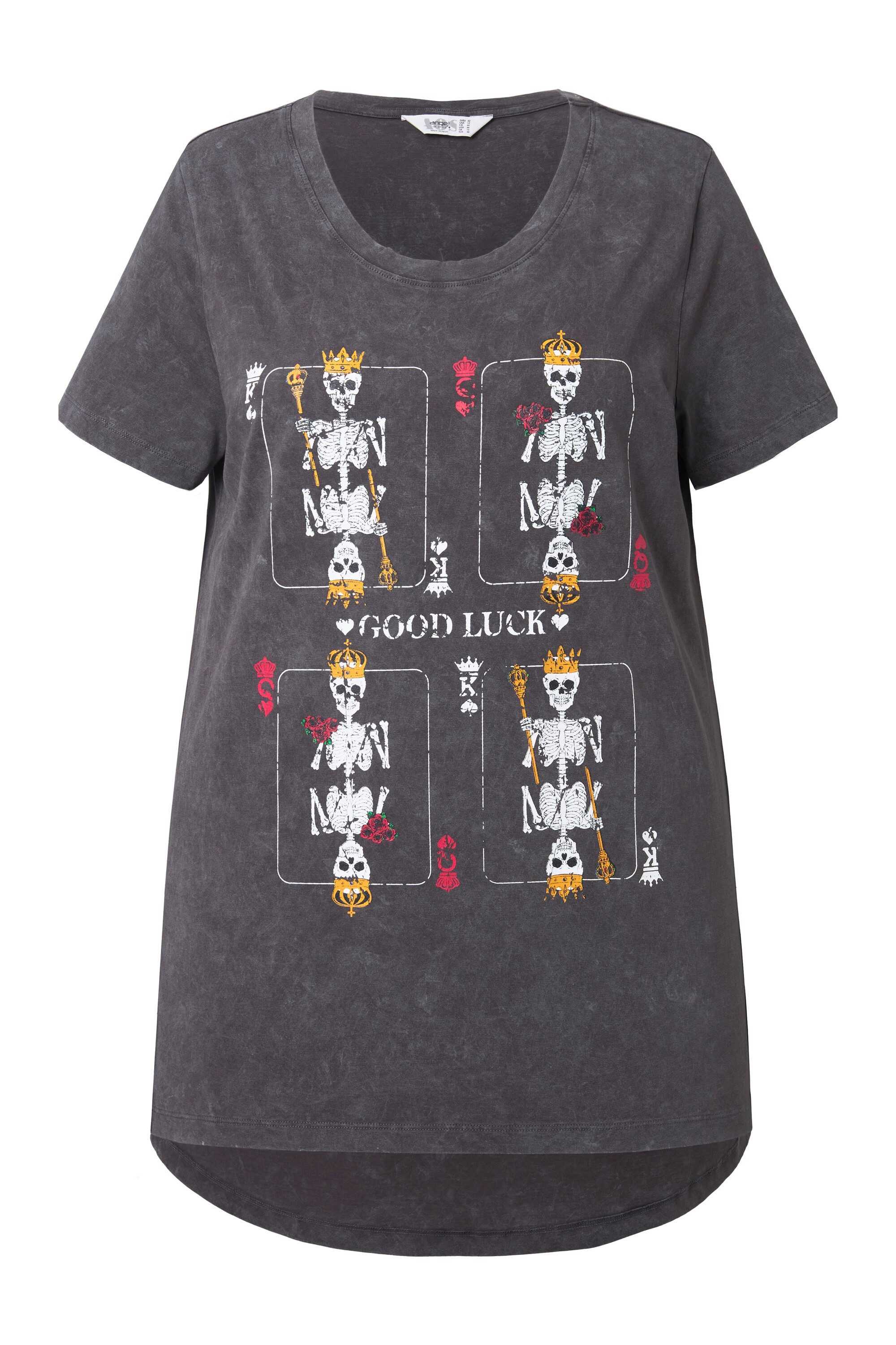 Angel of Style Longshirt T-Shirt längere A-Linie Totenkopf-Karten günstig online kaufen