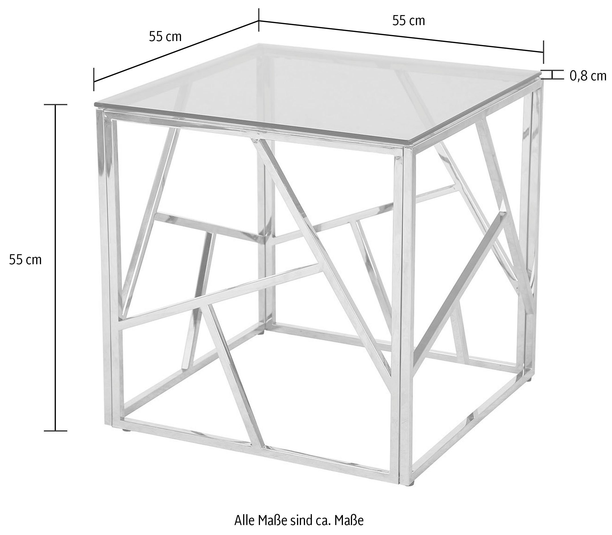 SalesFever Beistelltisch Design-Beistelltisch fürs Wohnzimmer, Edelstahlges günstig online kaufen