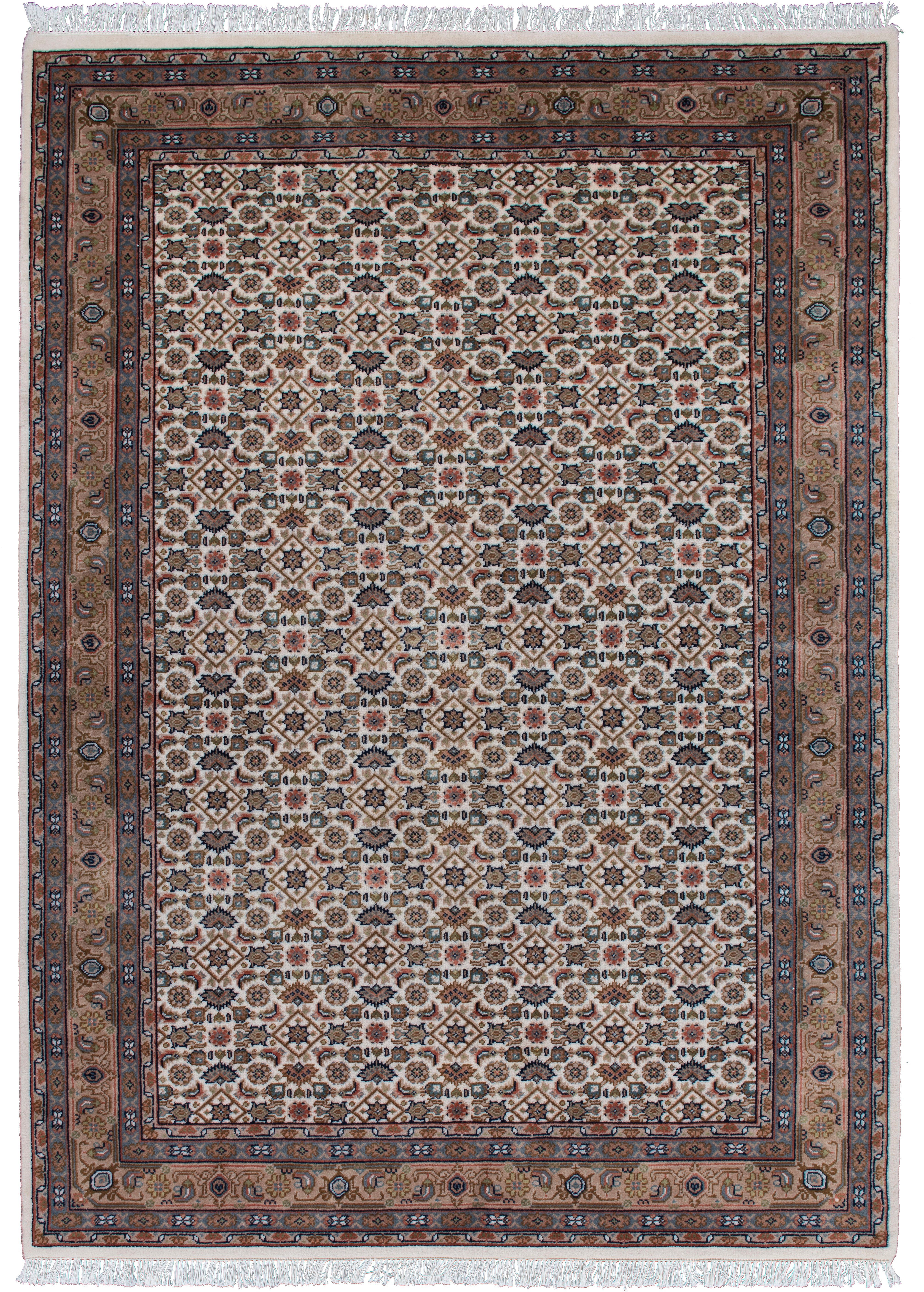 THEKO Orientteppich Benares Herati, handgeknüpft, rechteckig, Höhe: 12 mm, reine Wolle, mit Fransen, Wohnzimmer