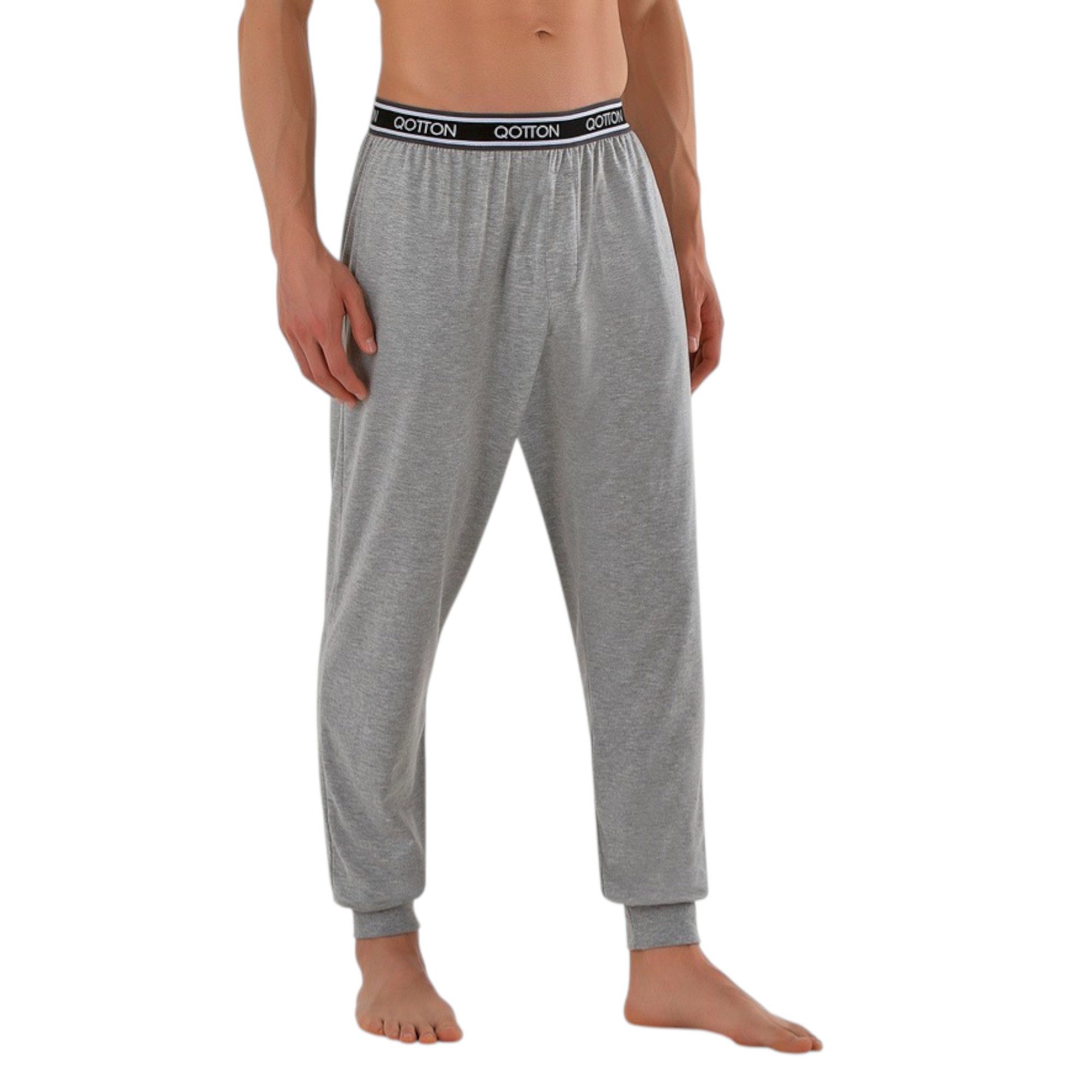 Qotton Pyjamahose Herren Jogginghose Schlafanzughose – Lange Pyjamahose aus günstig online kaufen