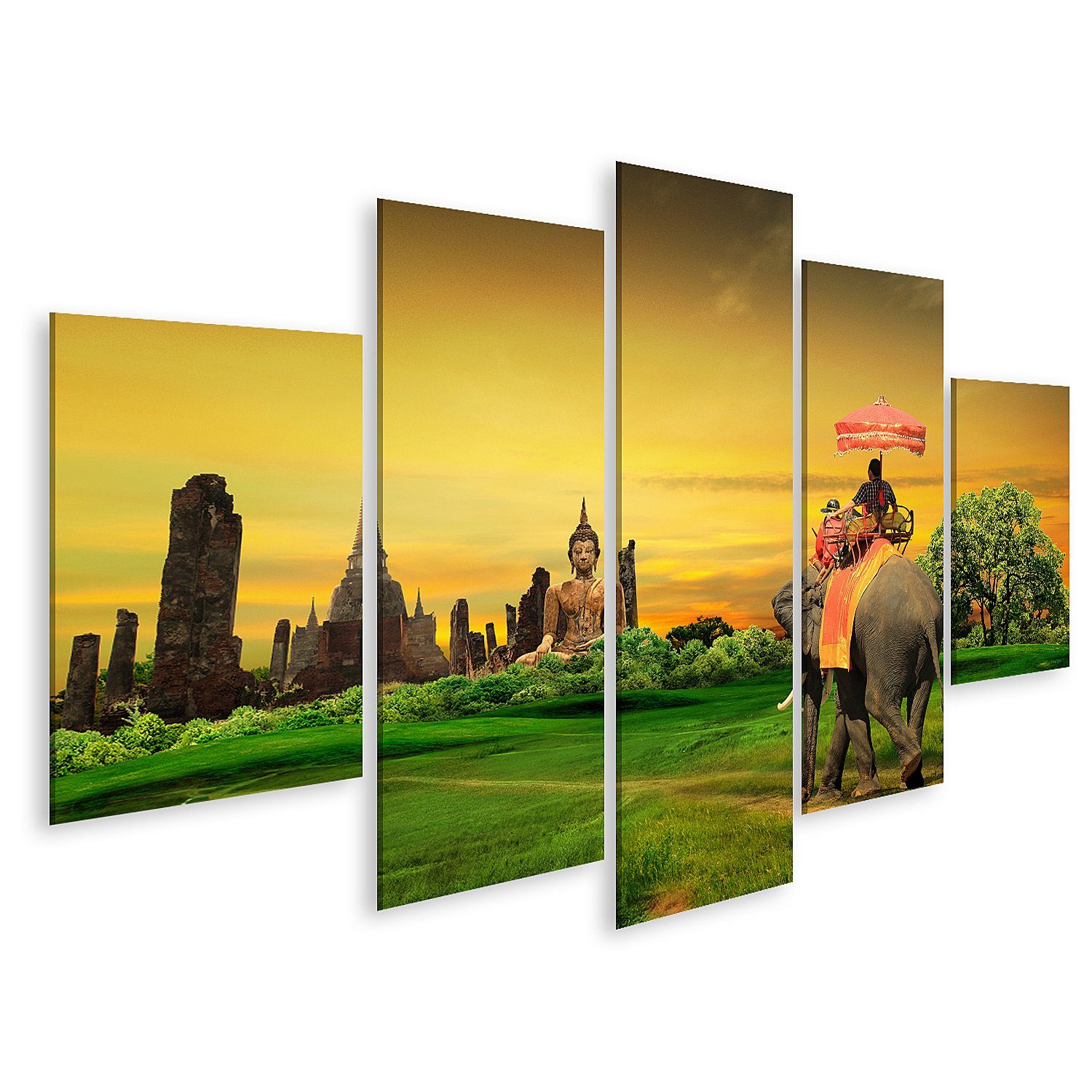 Leinwandbild Bild auf Leinwand Sonnenuntergang auf dem Lande in Thailand Wandbild P