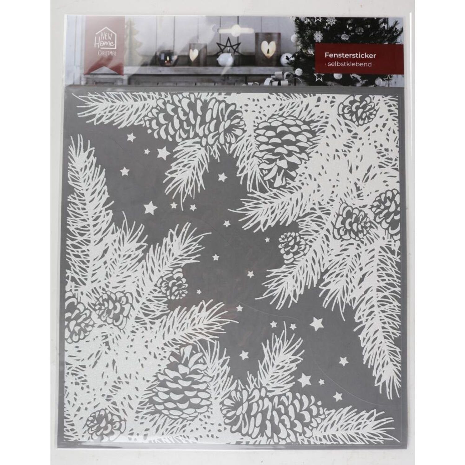 BURI Fenstersticker 24x Weihnachten Fenstersticker mit Glitzer Advent XMAS Dekoration Haus