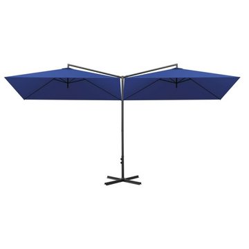 vidaXL Balkonsichtschutz Doppel-Sonnenschirm mit Stahlmast Azurblau 600x300 cm