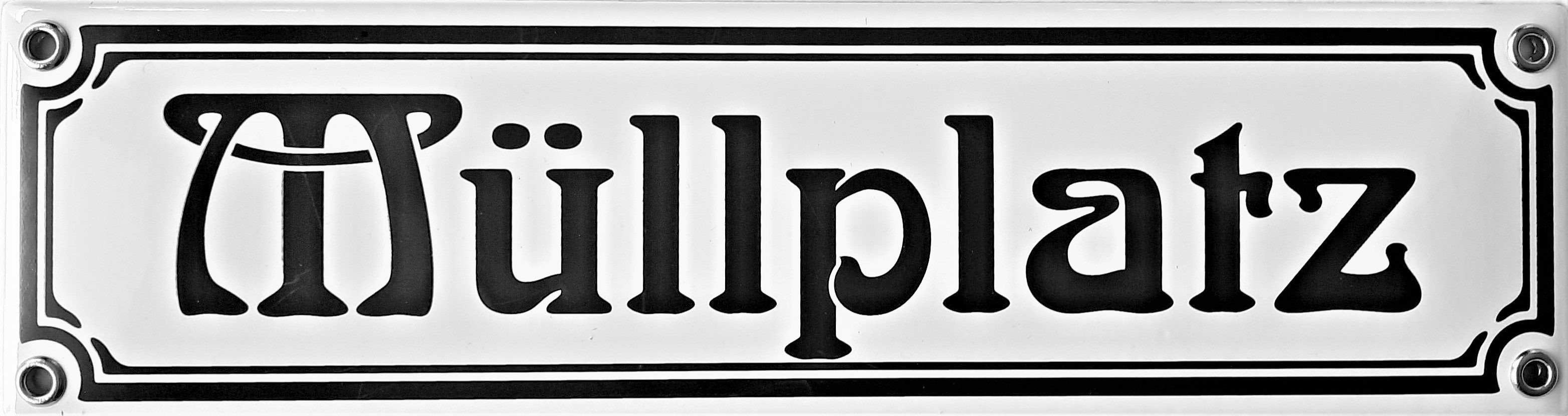 Elina Email Schilder Hinweisschild "Müllplatz", (Emaille/Email)