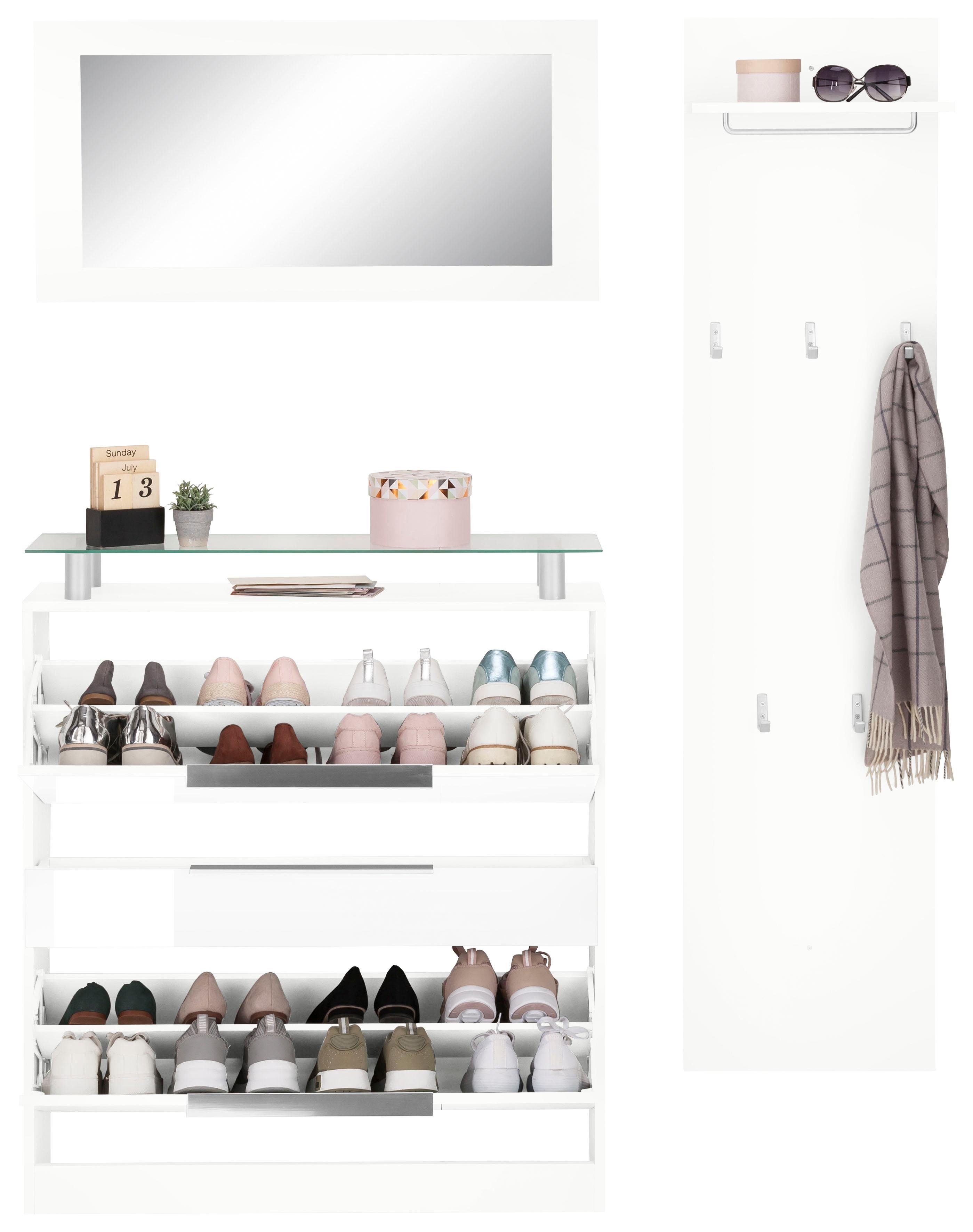 borchardt Möbel Garderoben-Set Rena mit Schuhschrank, Paneel und Spiegel, mit Glasablage – Bild 5 von 5