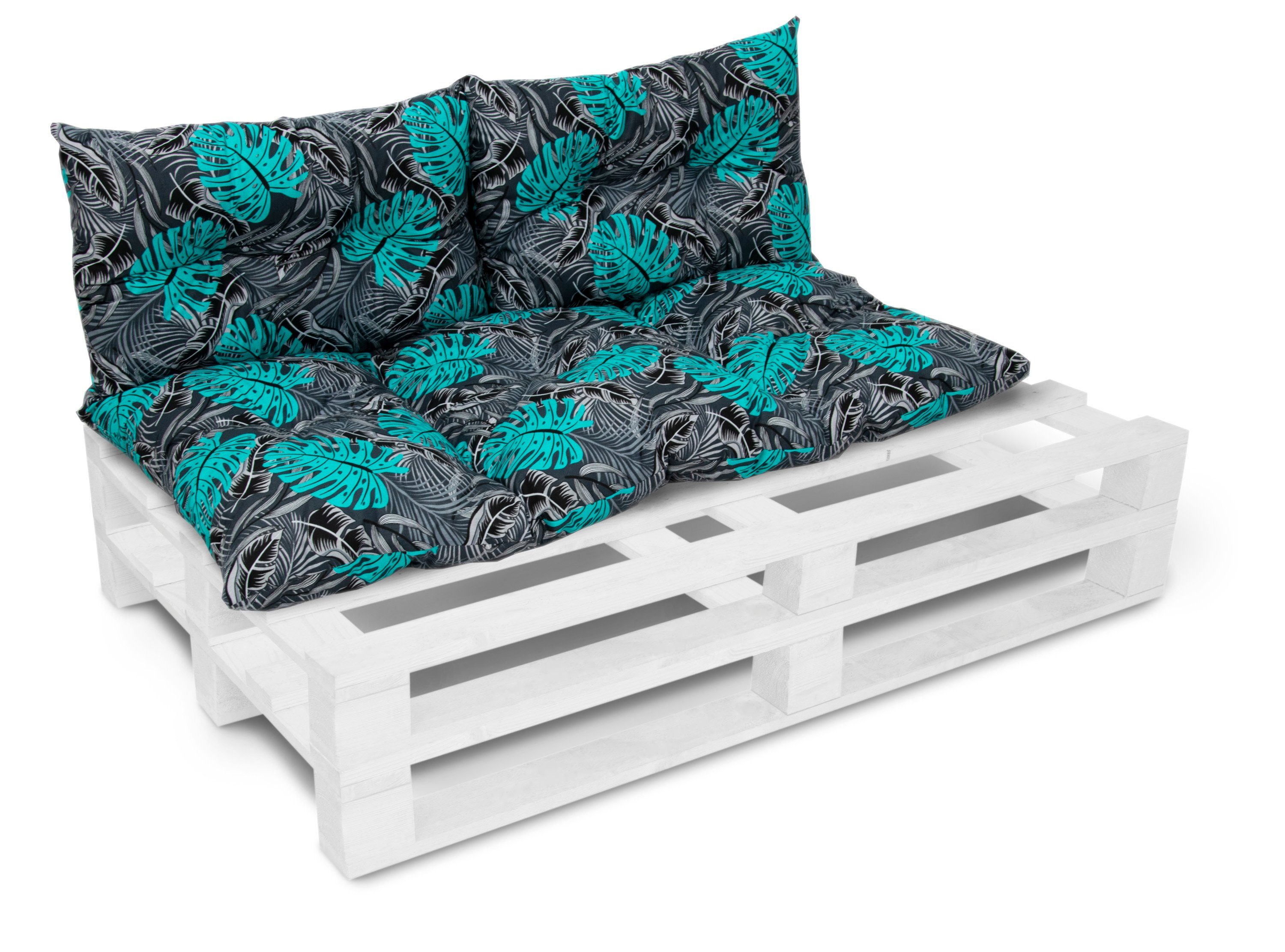 Amilian Stuhlkissen - Bankauflage - Gartenbankauflage - 60x120cm + 2 x 40x60cm, 3er Set - Gartenbankauflage - Pallettensitzkissen - Bankkissen