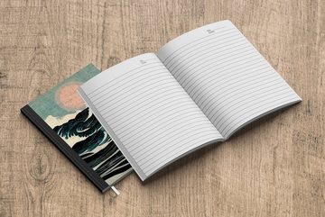 MuchoWow Notizbuch Jahrgang - Meer - Wellen - Sonne, Journal, Merkzettel, Tagebuch, Notizheft, A5, 98 Seiten, Haushaltsbuch