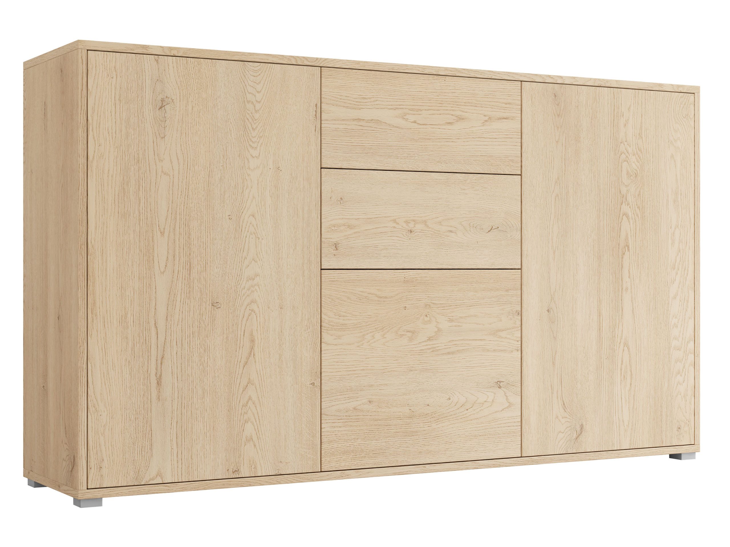 MIRJAN24 Kommode Gesita K3D2SZ (mit 2 Schubladen und 3 Türen), Griffloses Öffnungssystem