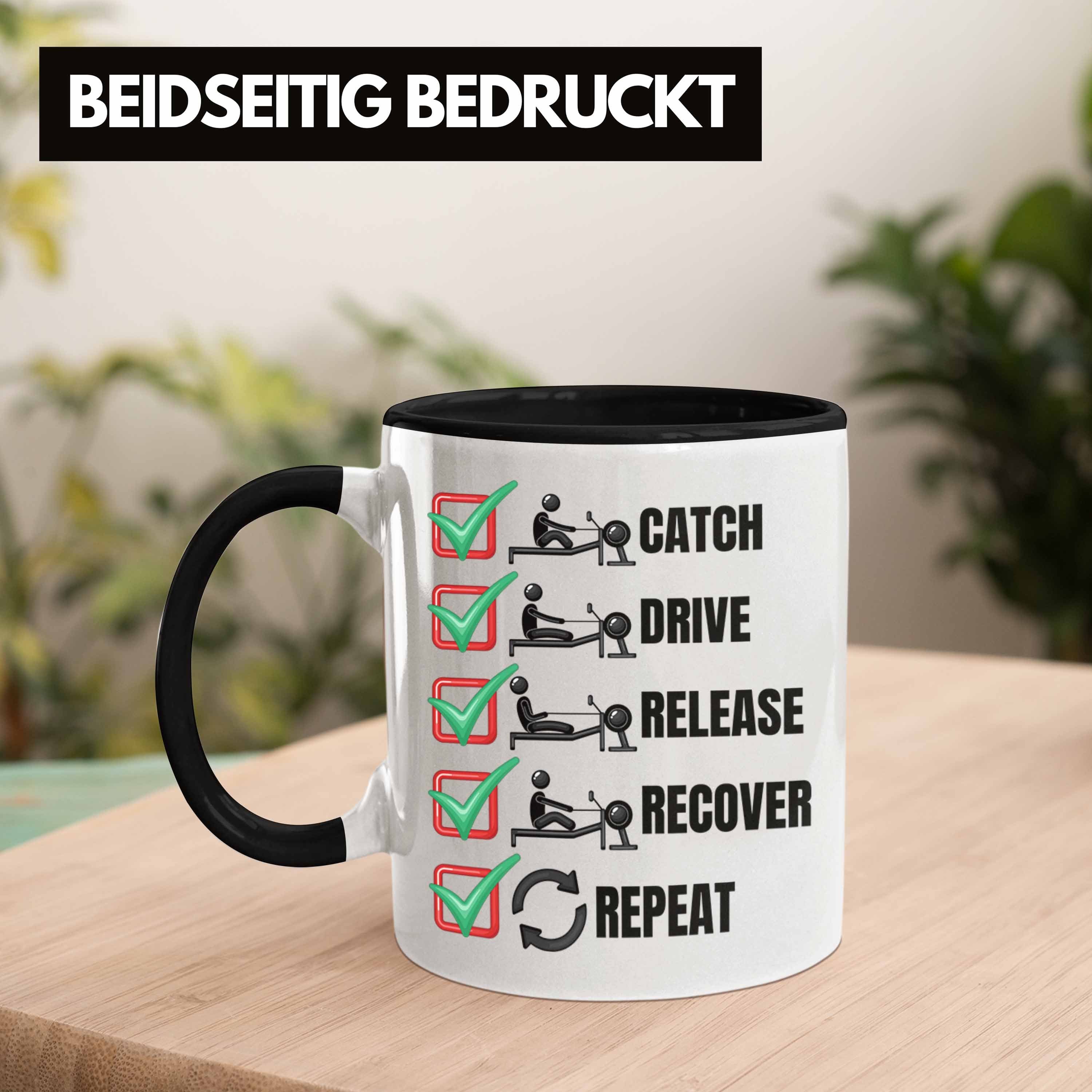 Geschenk Drive Rudern Rudergerät Catch Ruderer R Tasse Schwarz Recover Trendation Release Tasse