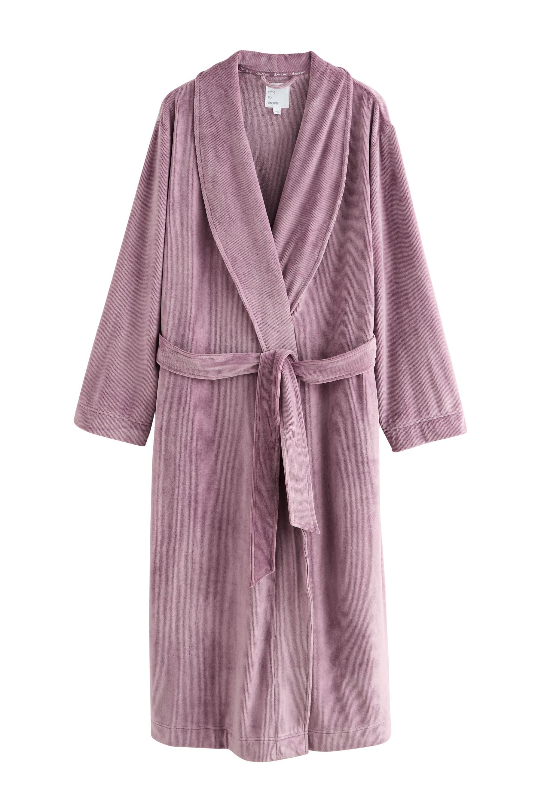 Next Damenbademantel Langer Morgenmantel mit Kordel, Polyester (recycelt), Elasthan