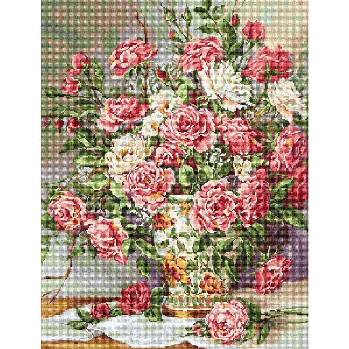 Luca-S Kreativset Luca-S Gobelin Set "Blumenstrauß für Prinzessin", Zählmuster, 23x30cm, (embroidery kit by Marussia)