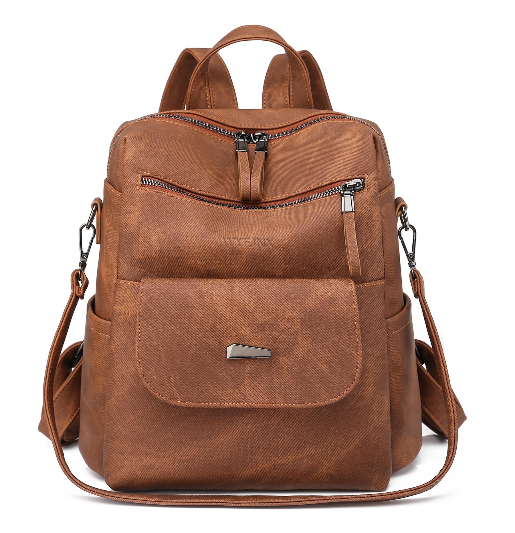 nsihing Rucksack Rucksack Tasche aus Kunstleder, Multifunktionale Schultertasche, Kompakt & Wasserabweisend, als Rucksack oder Schultertasche tragbar