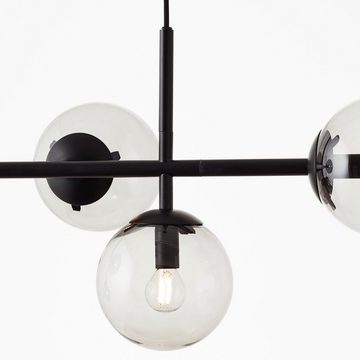 Lightbox Hängeleuchten, ohne Leuchtmittel, Hängelampe mit Rauchglas, 93 cm Breite, E14, kürzbar, Metall, schwarz