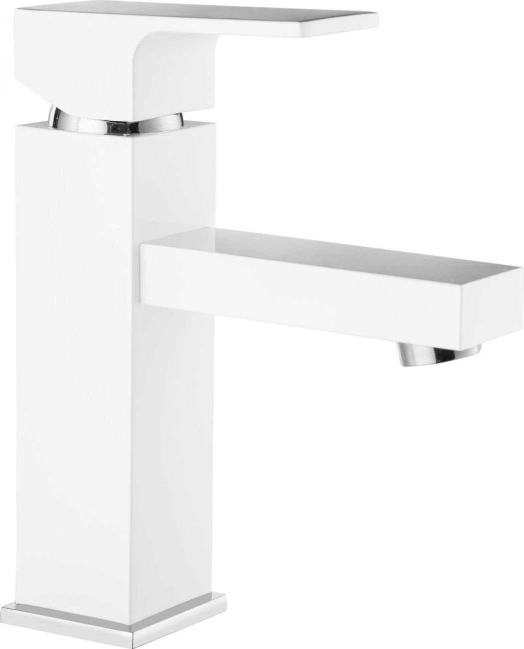 Deante Waschtischarmatur SAVORY Waschbeckenarmatur Einhandmischer Wasserhahn Mischbatterie Chrom-Weiß