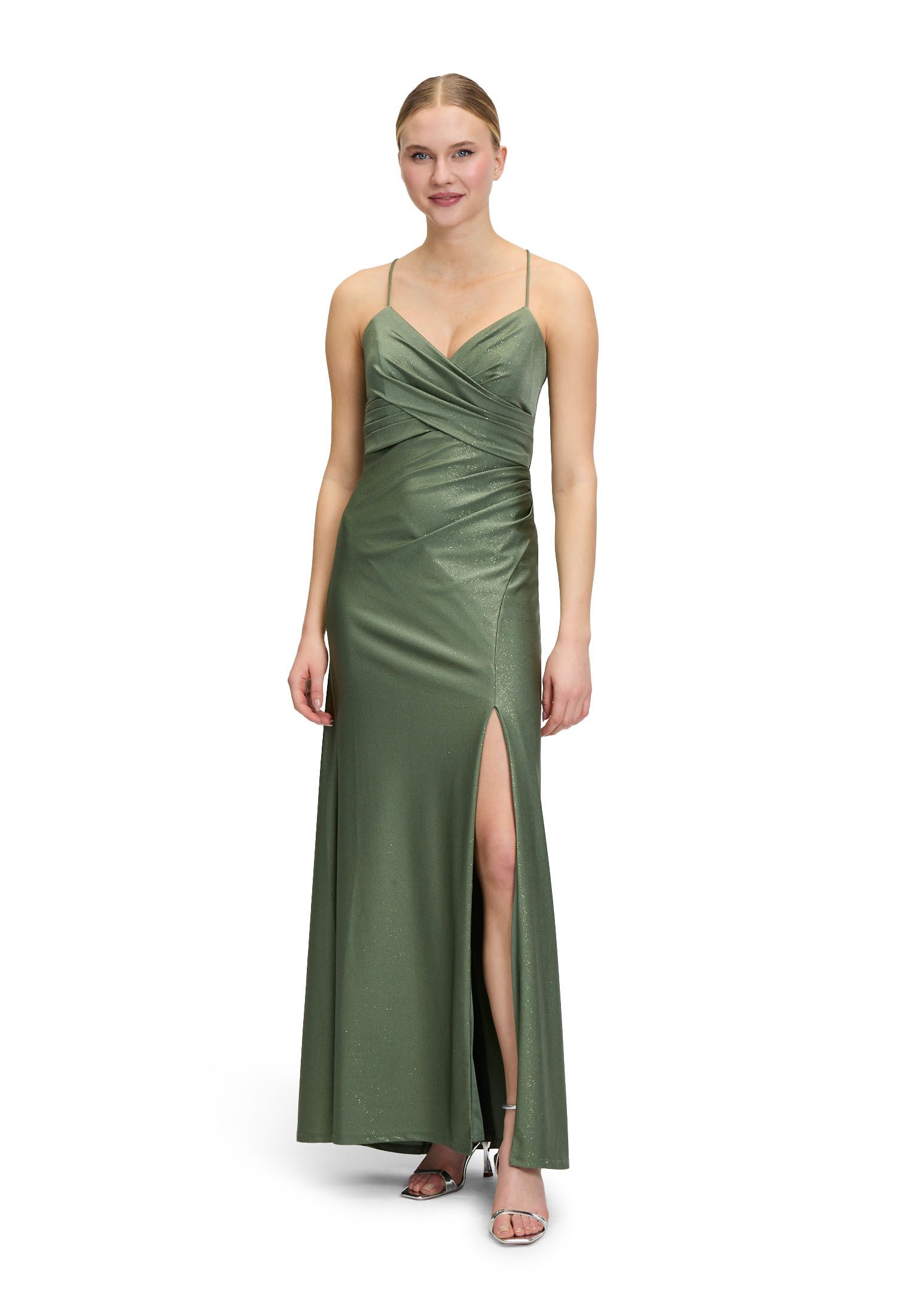 Vera Mont Abendkleid "Damen Abendkleid im Glitzer-Look" Ohne Tasche Wickel- günstig online kaufen