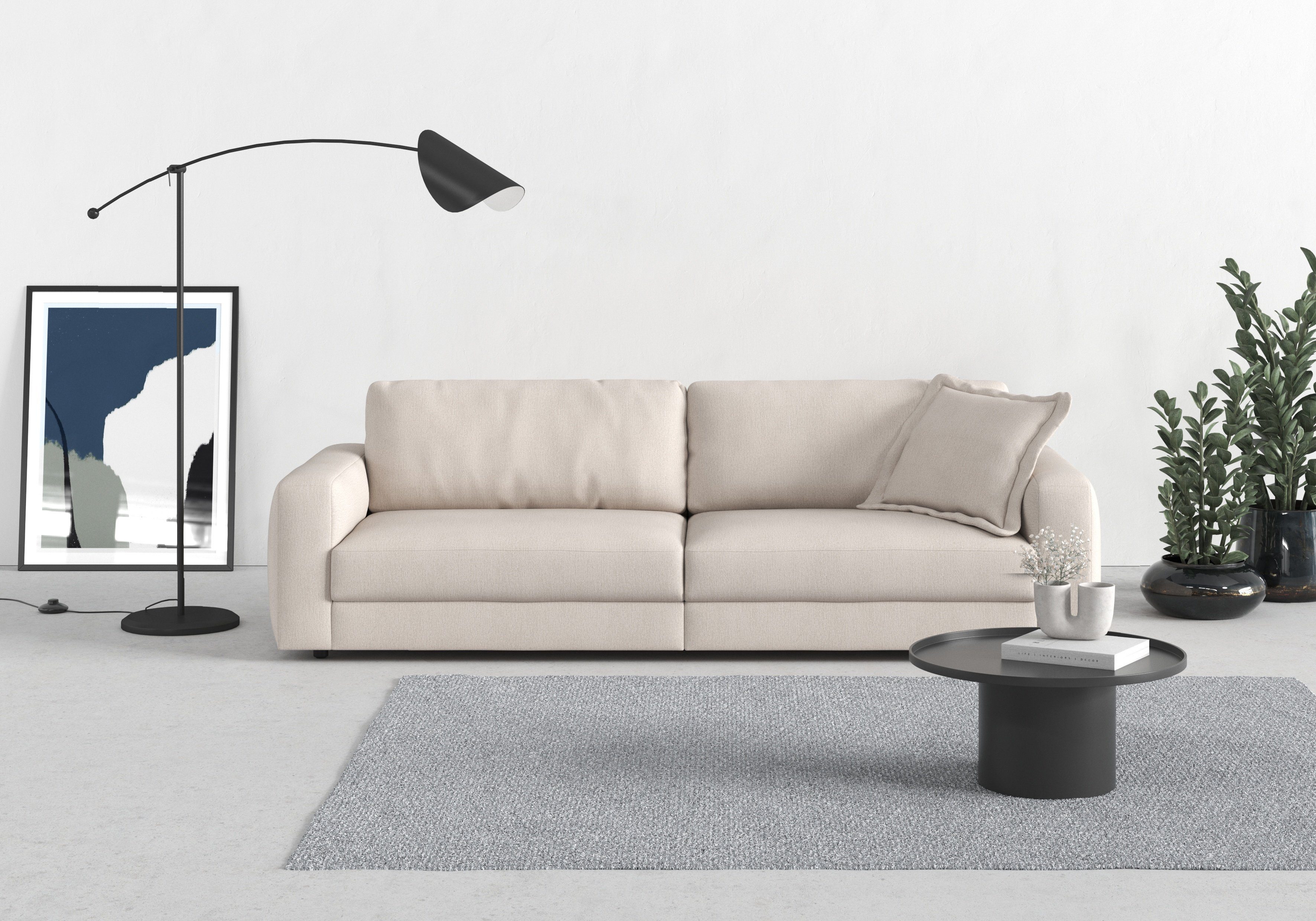 TRENDMANUFAKTUR Big-Sofa Bourbon, Designsofa, Mega Sofa mit tollem Sitzkomfort, Breite 264cm, mit extra hohem Sitzkomfort, in trendigem Cord Bezug erhältlich