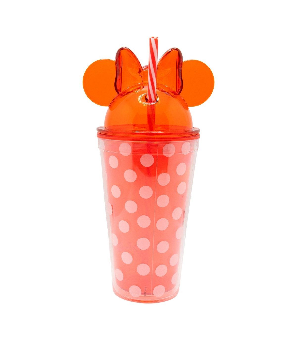 Disney Becher Minnie Mouse 3D Trinkbecher 535 ml mit Strohhalm und Schraubdeckel