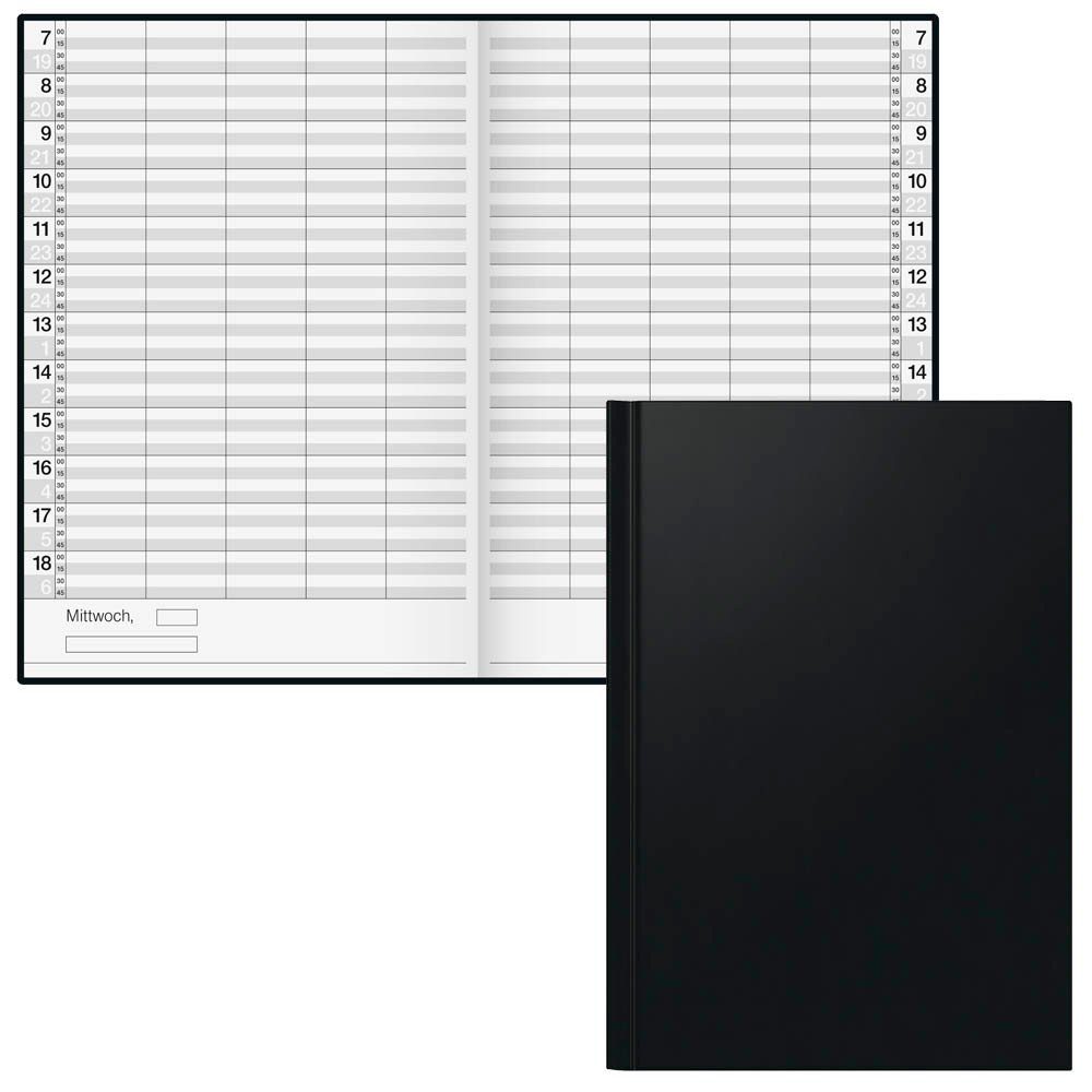 RIDO Buchkalender 1 Reservierungsbuch A4 JAHRESUNABHÄNGIG 1T=2S 24std.-Eintlg