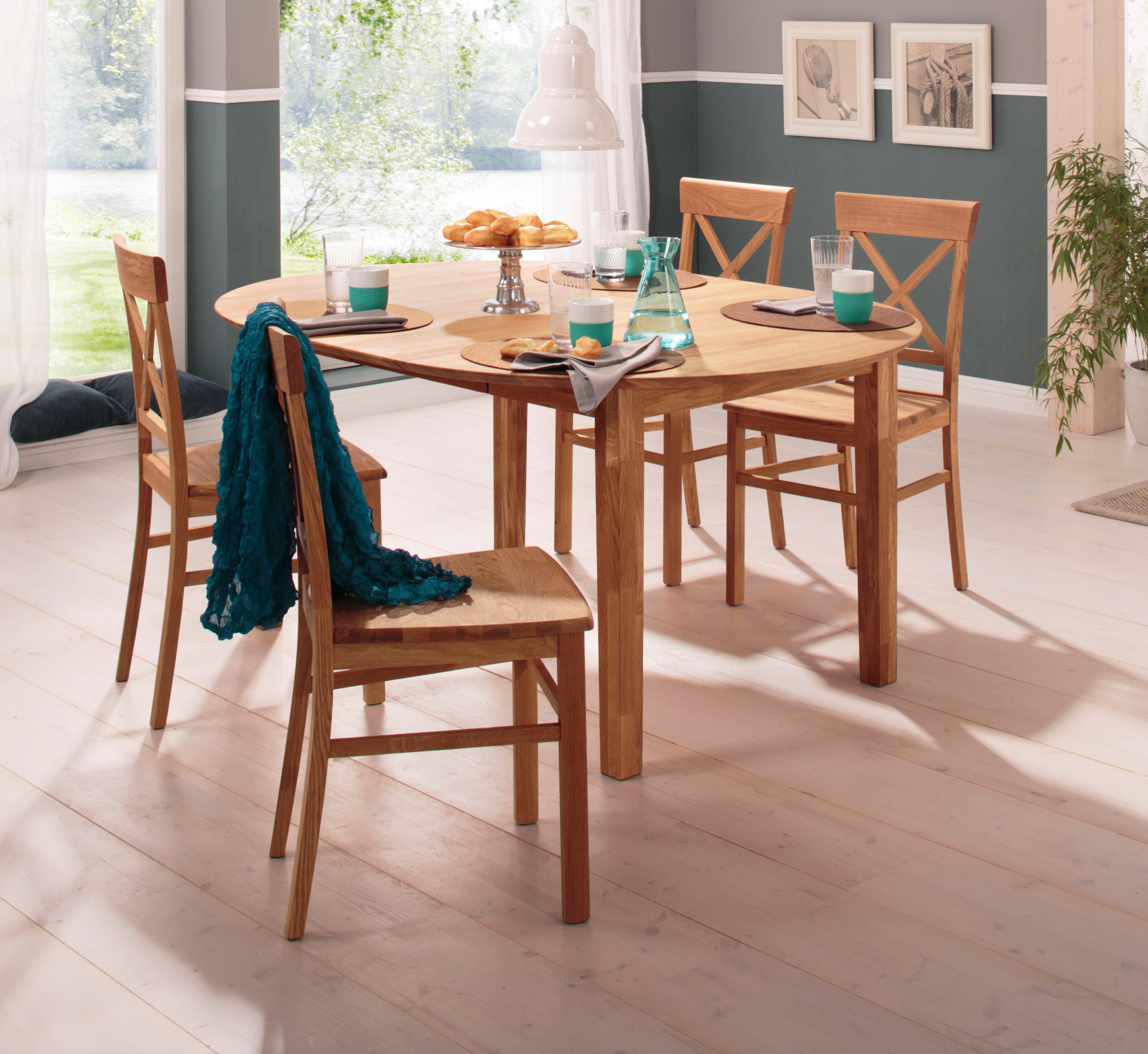 Home affaire Esstisch Time Massivholz FSC Holztisch, Durchmesser 120 cm, mi günstig online kaufen