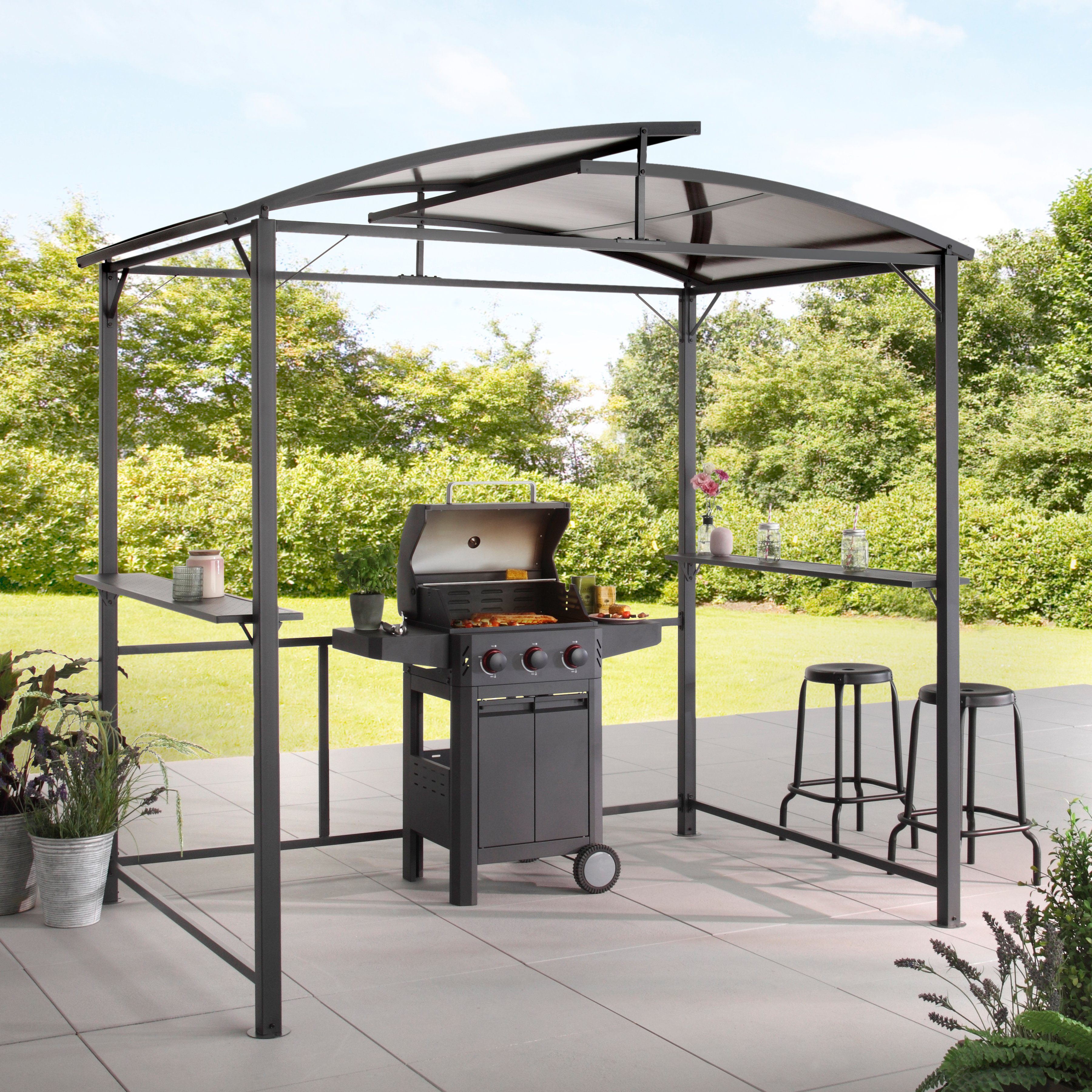 KONIFERA Grillpavillon Roma, Außenmaße BxT: 245x150 cm, Stahlgestell, Polyc günstig online kaufen
