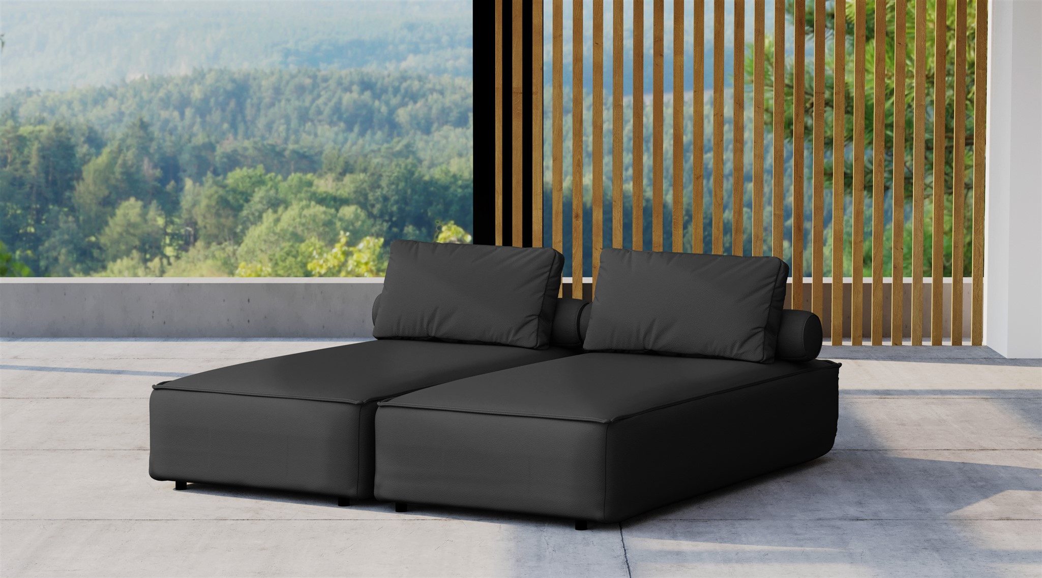 Fun Möbel Gartenliege Chaiselongue Sezlong Liege SUMMER, 2er-Set, 2 St., bestehend aus 2 Einzelliegen, inkl. 2 Rückenkissen und 2 Rollkissen