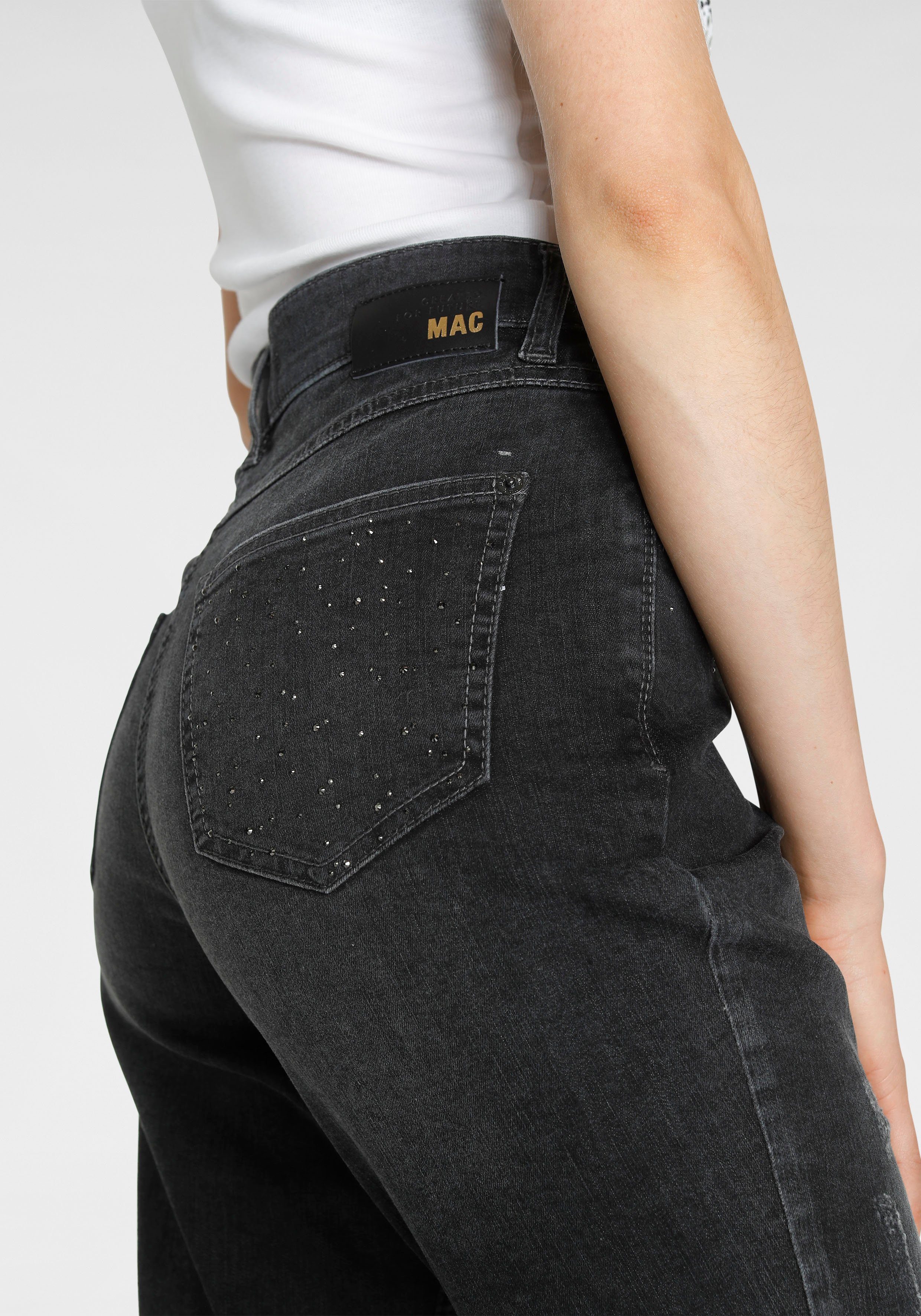 MAC Stretch-Jeans Melanie wash authentic black geschnitten Gerade