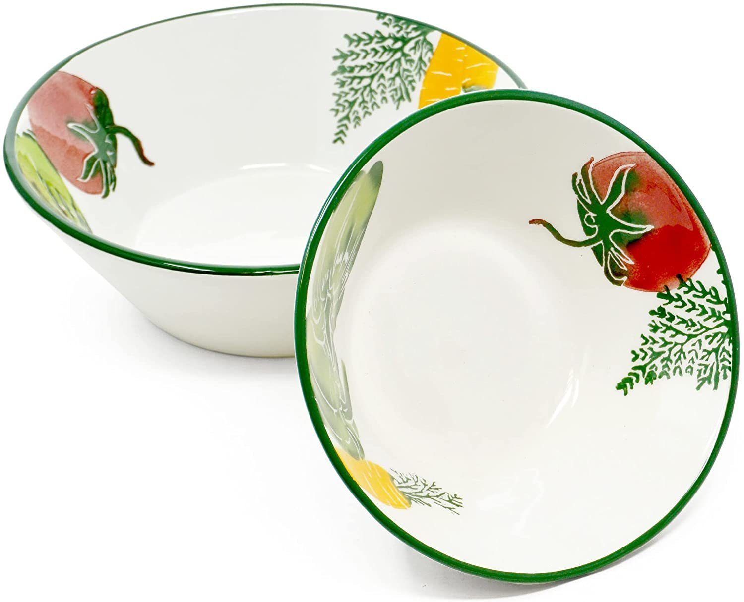 Keramik, (Set, Ø 1x cm, 18,5 Suppenschüssel 23,5 1x Gemüse, 2-tlg), Servierschüssel Ø Salatschale cm Lashuma