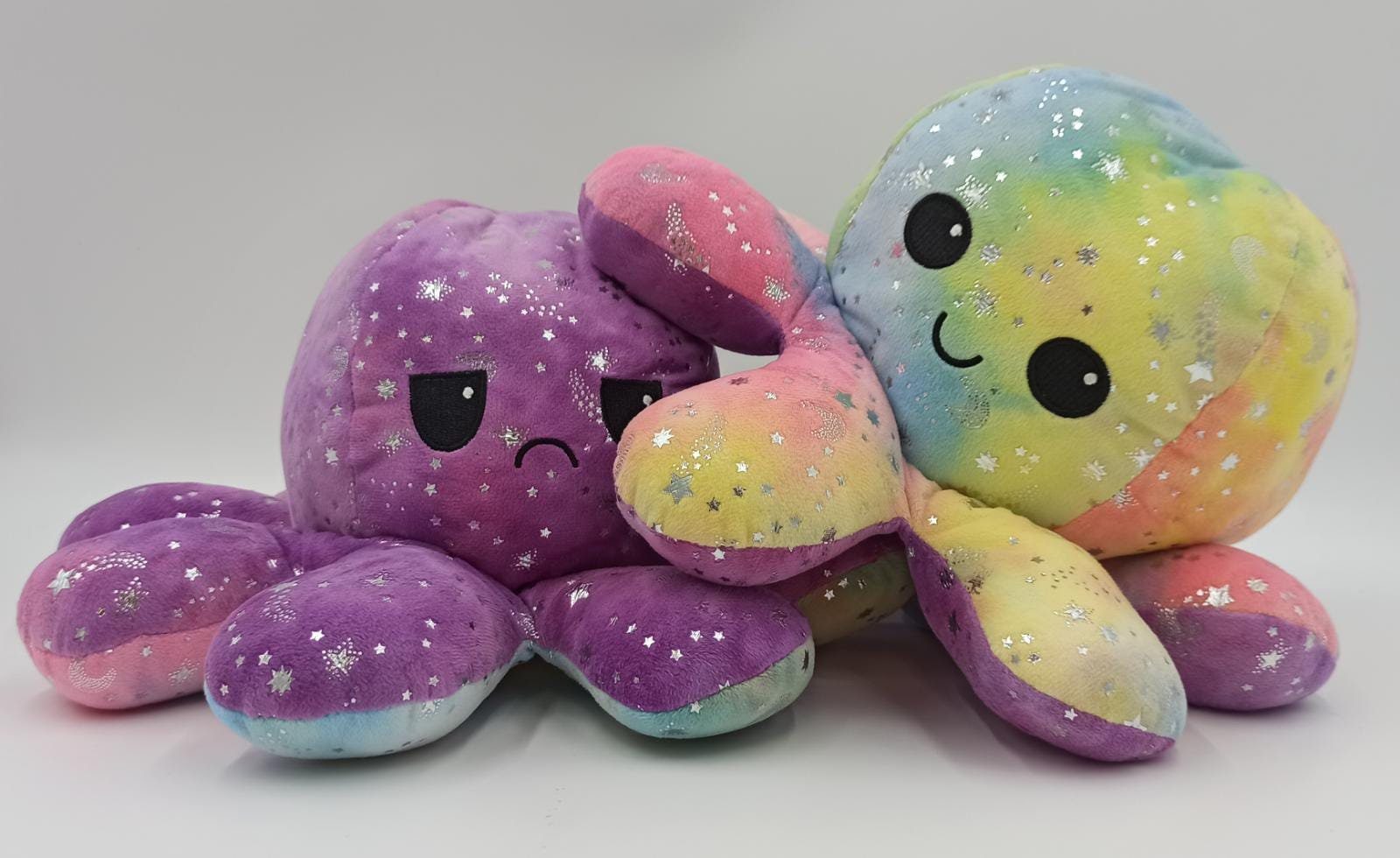 soma Kuscheltier Oktopus XXL 40cm Kuscheltier Glitzer Sterne Lila (1-St), Super weicher Plüsch Stofftier Kuscheltier für Kinder zum spielen