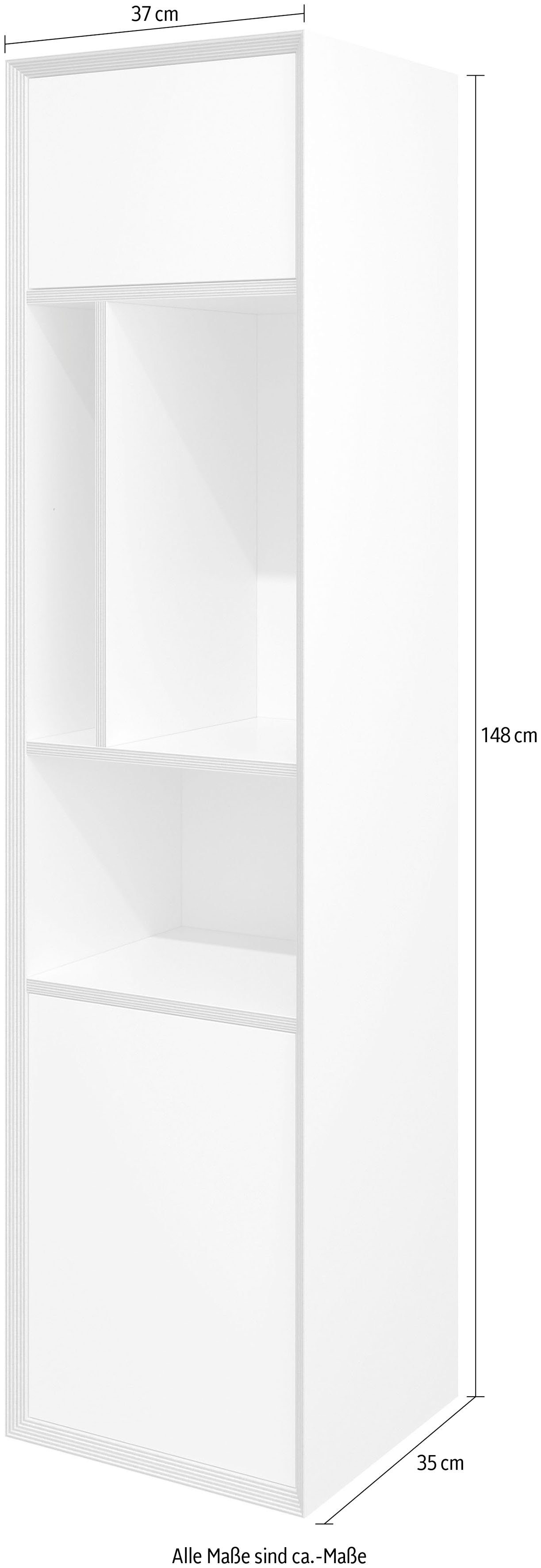 zum einer Bau VERTICAL SMALL Hochschrank passend Wohnwand Müller TWO LIVING zur optimal Mehrzweckschrank Vertiko, Serie VERTICO weiß