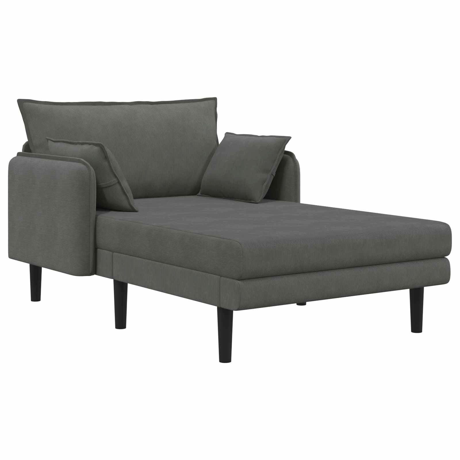 vidaXL Chaiselongue Große Chaiselongue Dunkelgrau Cordstoff, 1 Teile