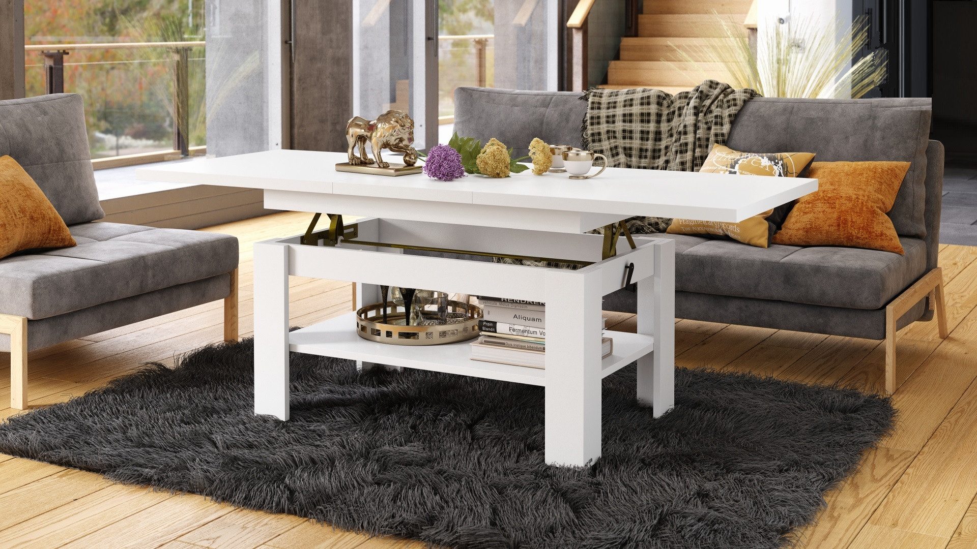 designimpex Couchtisch Design Rio stufenlos höhenverstellbar günstig online kaufen