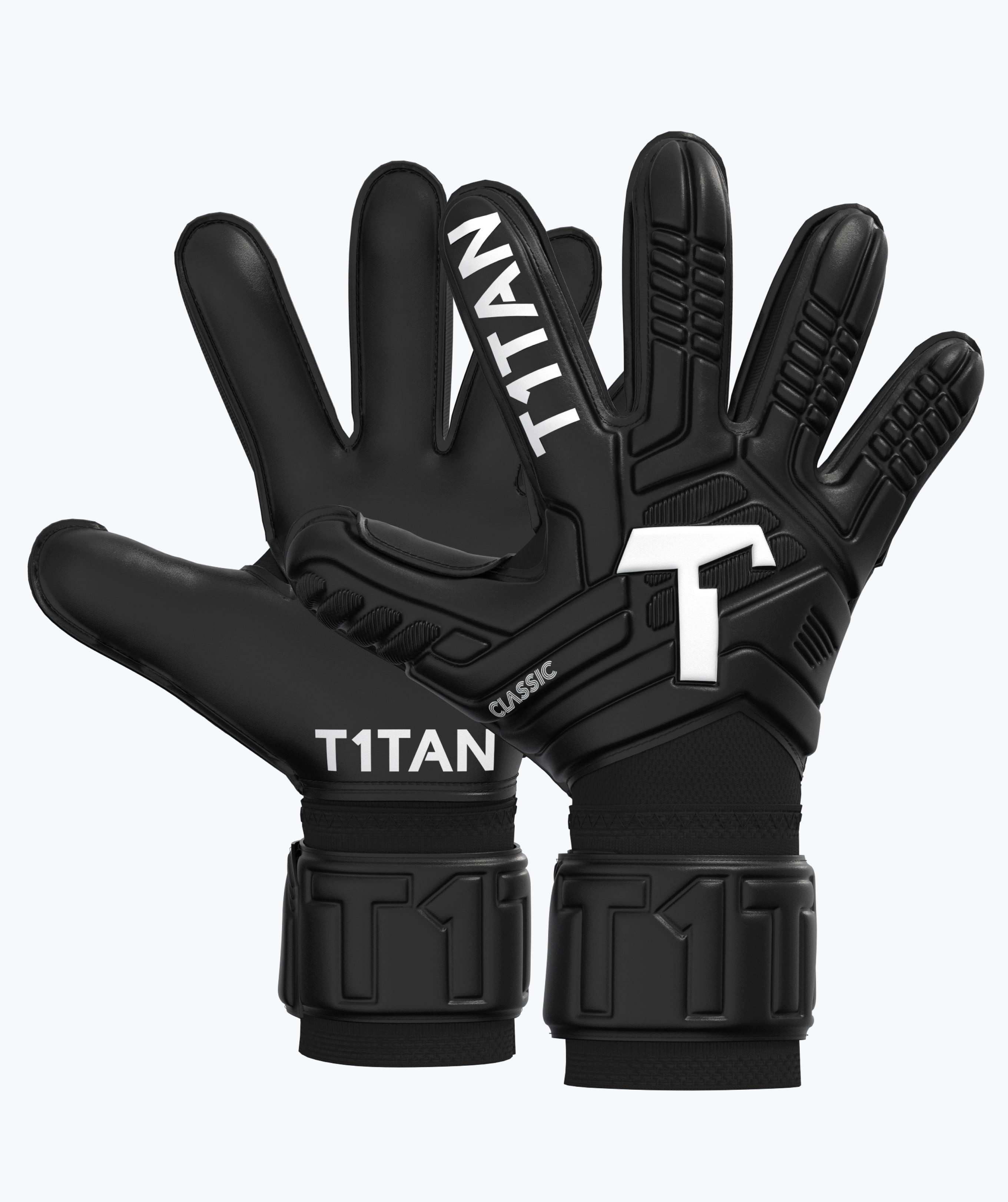 T1TAN Torwarthandschuhe Erwachsene Classic Black-Out