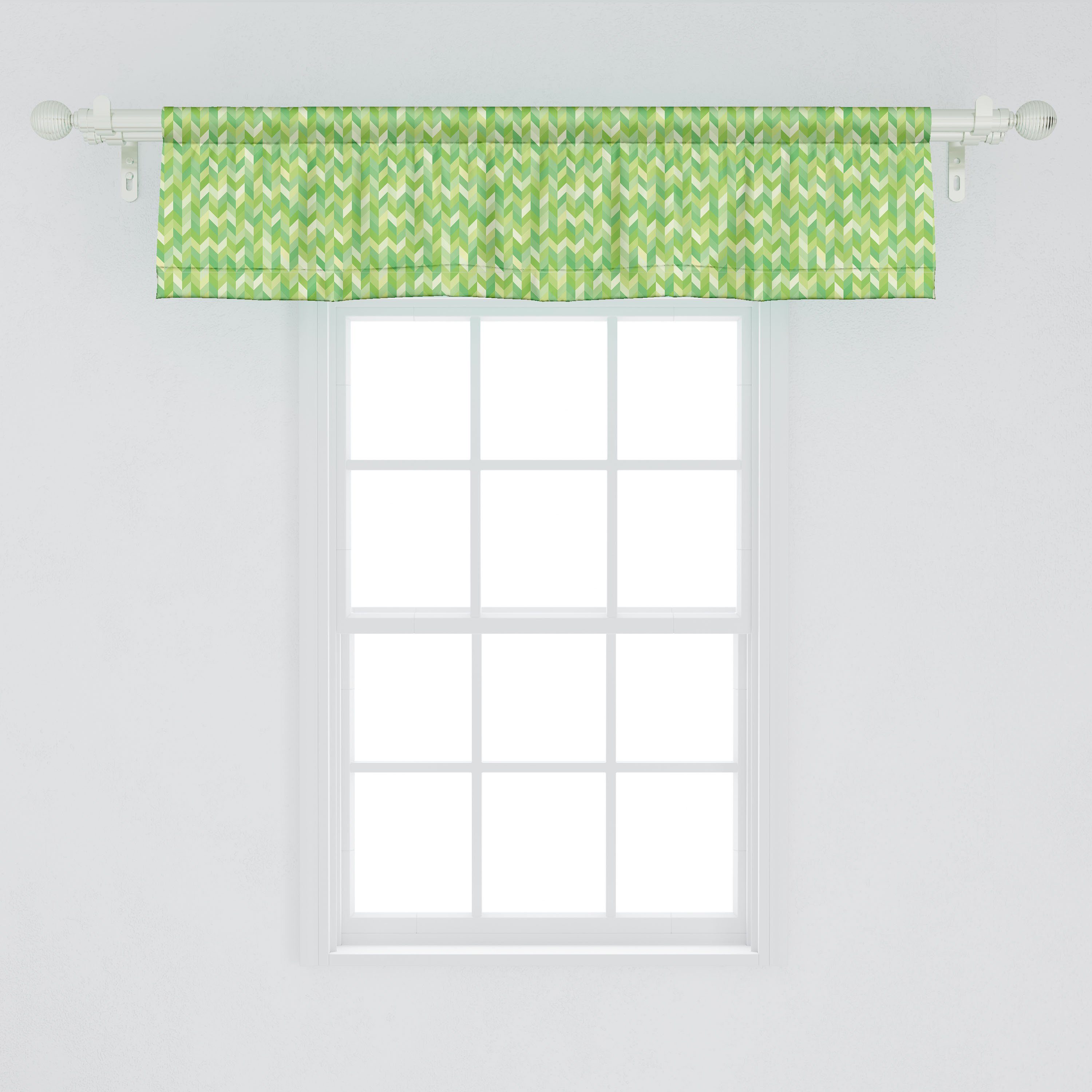 Scheibengardine Vorhang Volant für Küche Microfaser, Dekor Abakuhaus, Chevron Vivid Abstrakt Schlafzimmer Motive mit Kunst Stangentasche