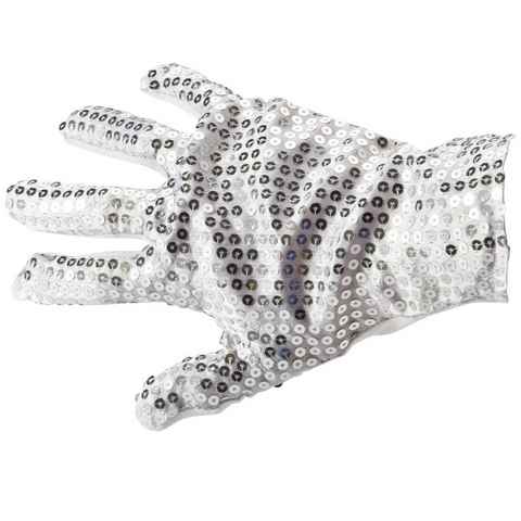 Goods+Gadgets Kostüm Michael Jackson Handschuh, Glitzer-Handschuh Silber
